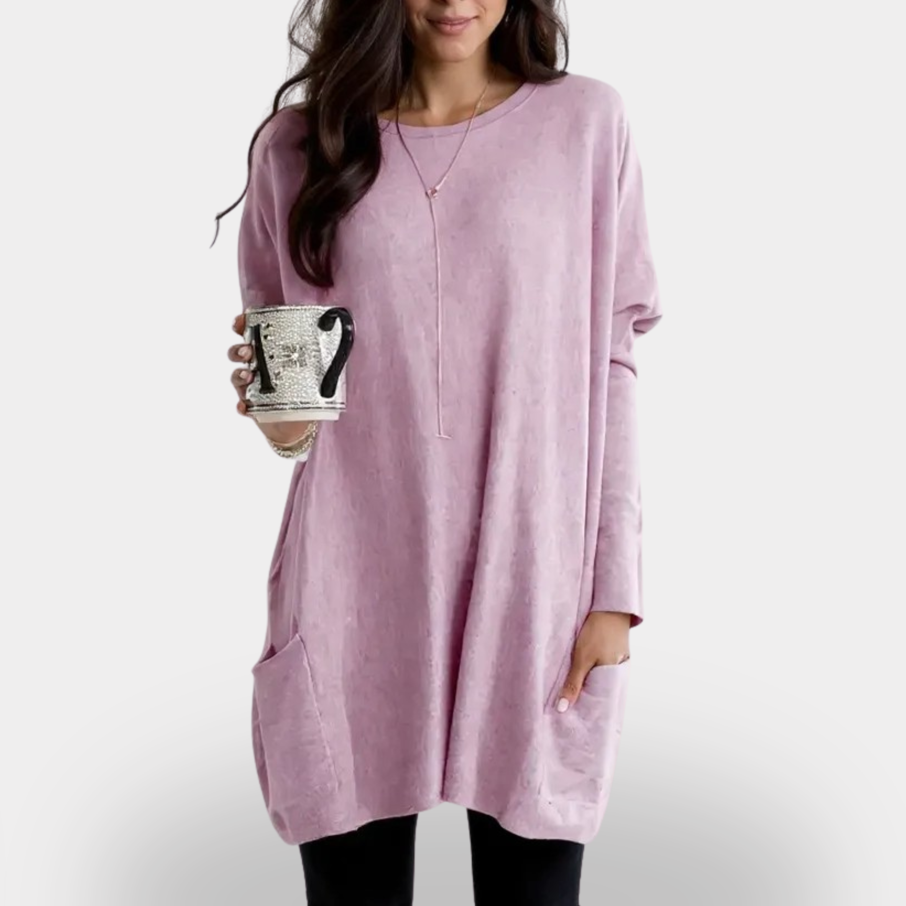 Ancienne Monde | Camiseta de manga larga con bolsillo para mujer – Superposición fácil, comodidad diaria