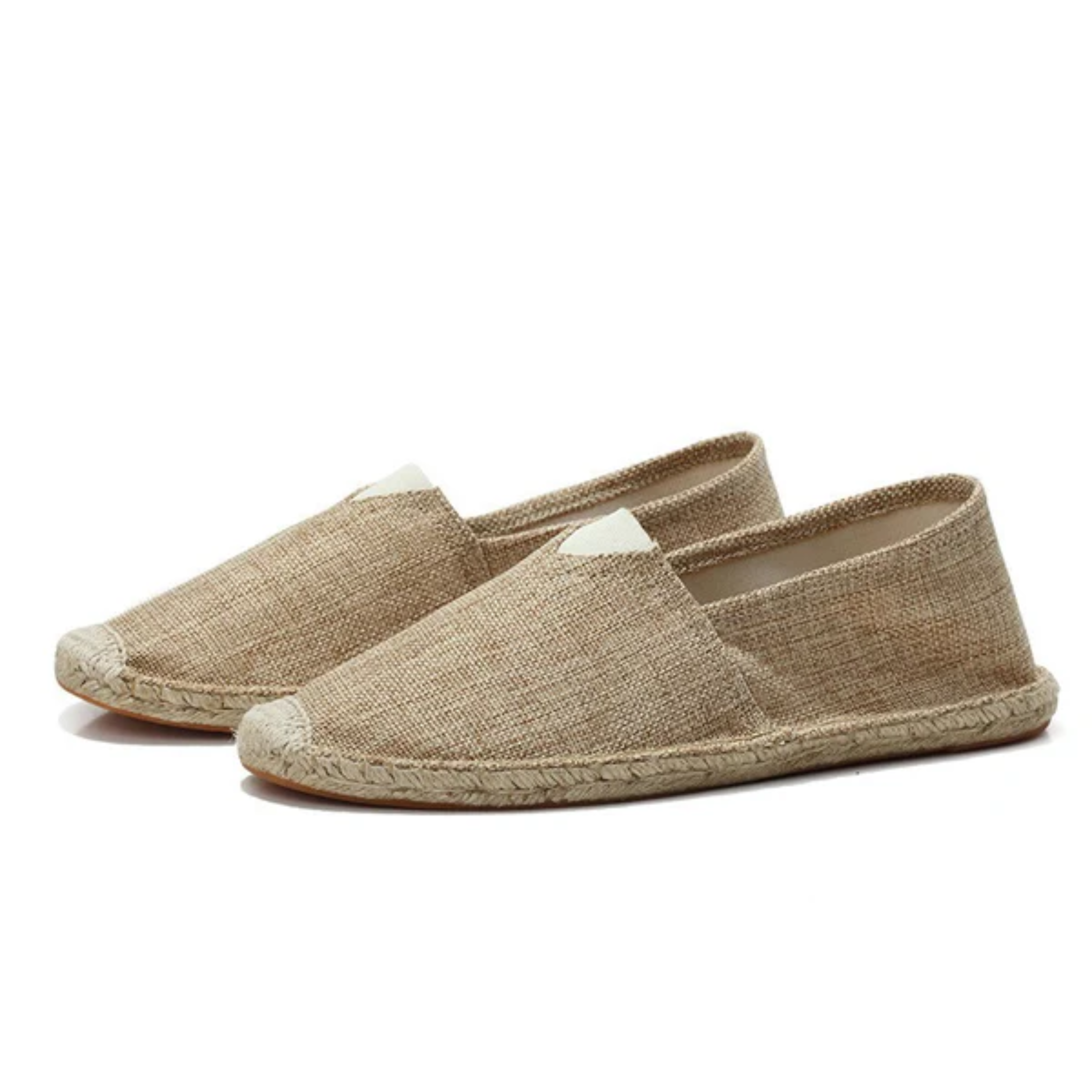 Espadrilky z lnu pro muže — mokasíny na nazutí z plátna — na pláž a dovolenou