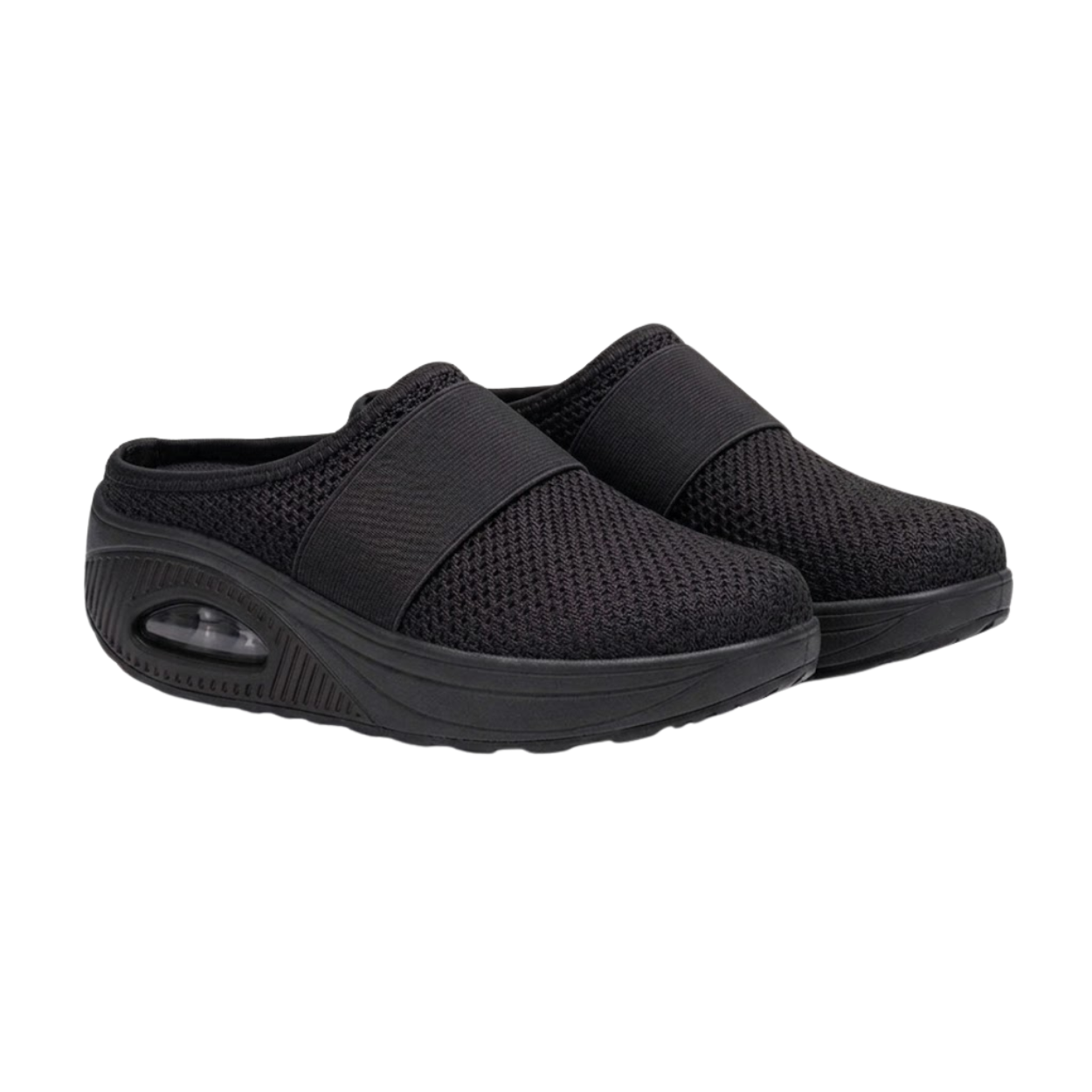 Mules Tipo Baskets com Sola Grossa e Malha Respirável