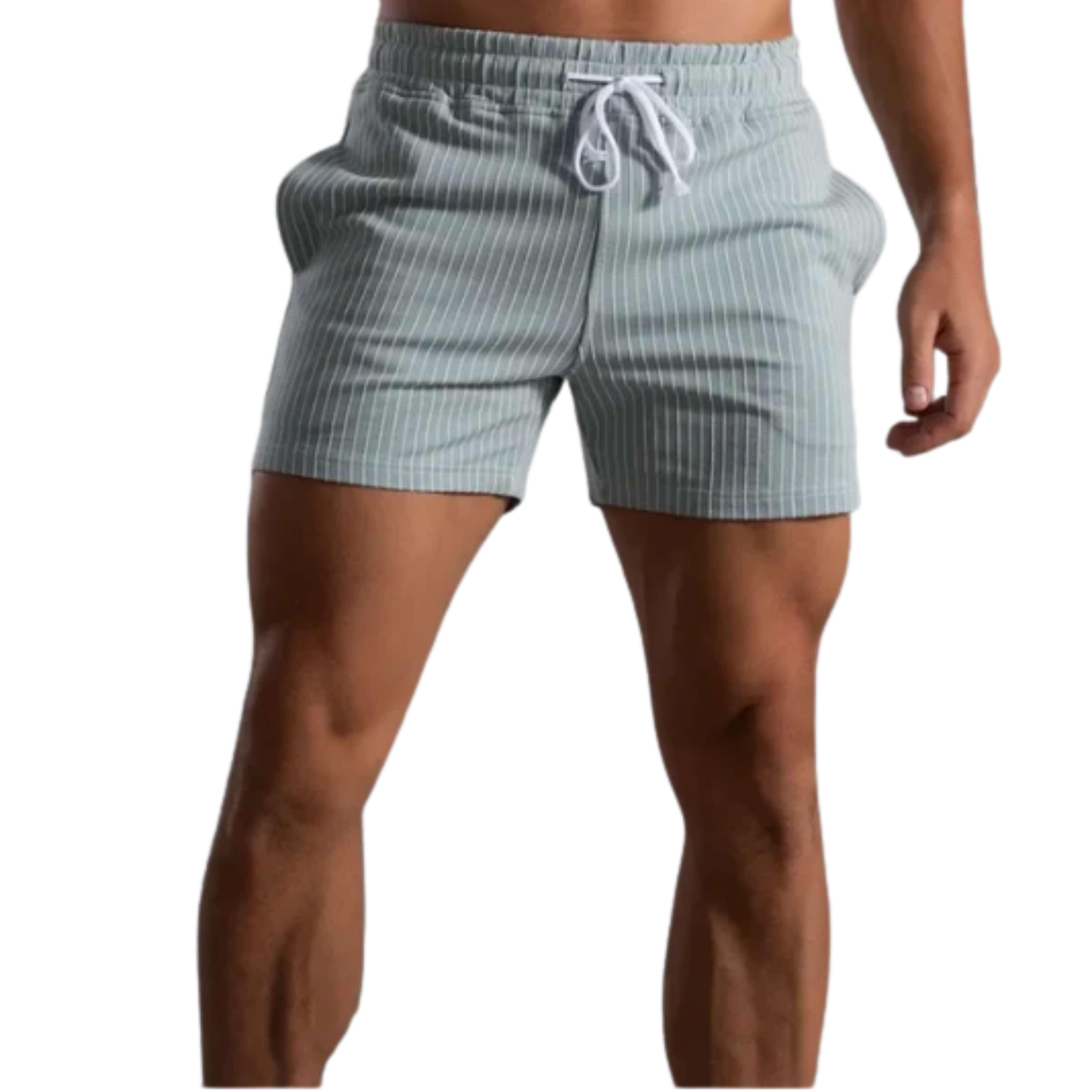 Short linen pants for men with adjustable waistband and Italian pockets
