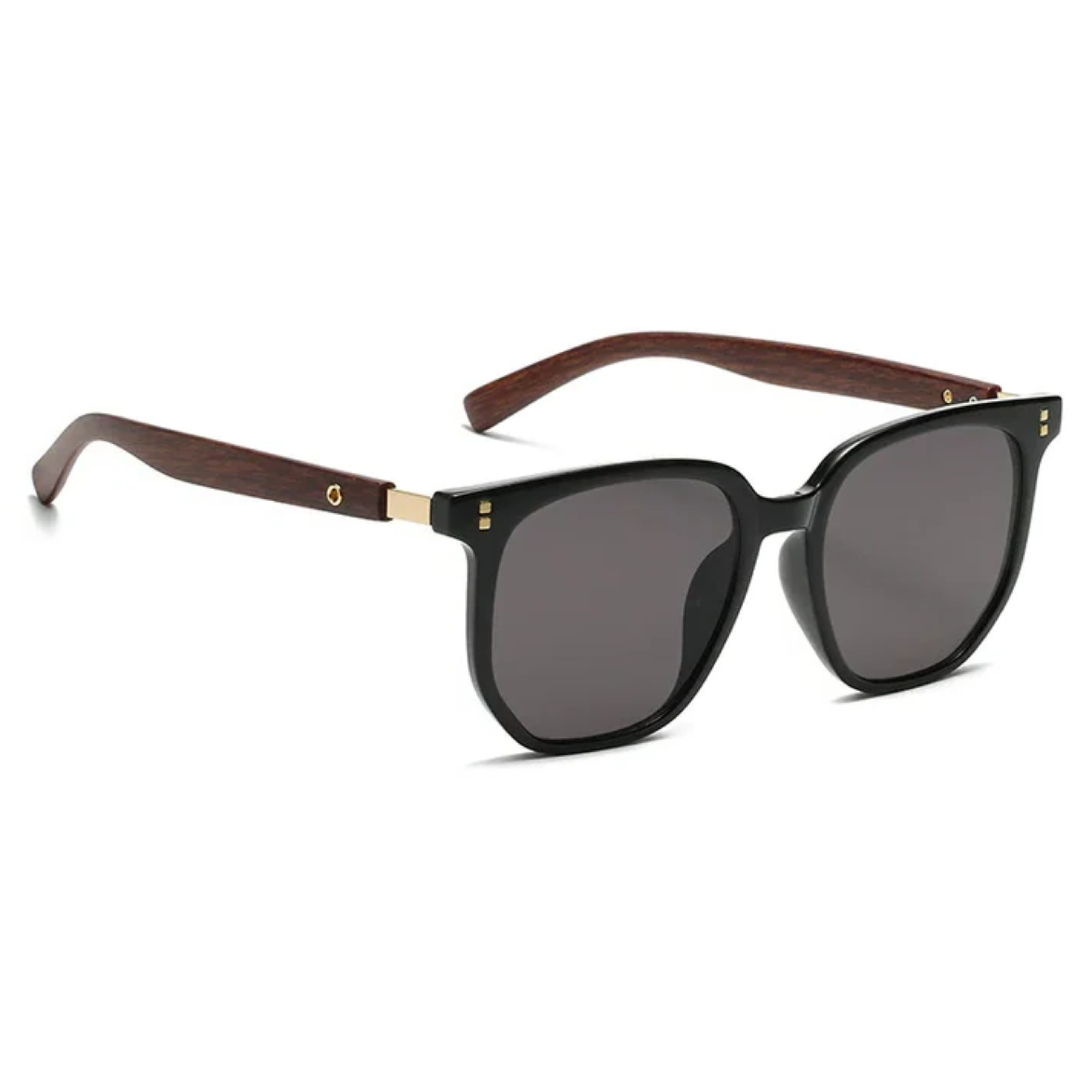 Gafas de sol cuadradas vintage con montura efecto madera y protección UV400