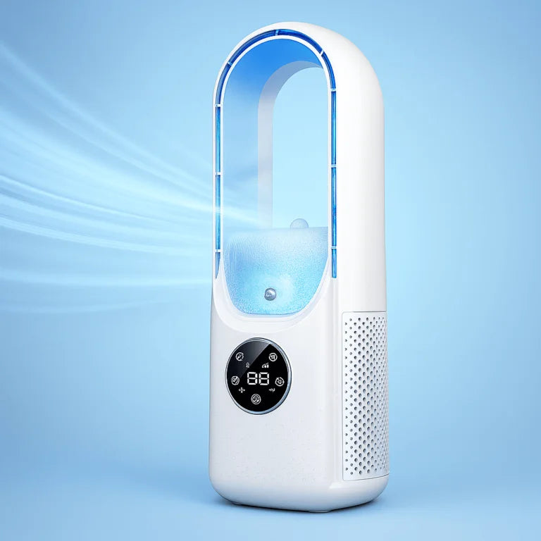 Enfriador de aire USB sin aspas con depósito de agua y 6 velocidades
