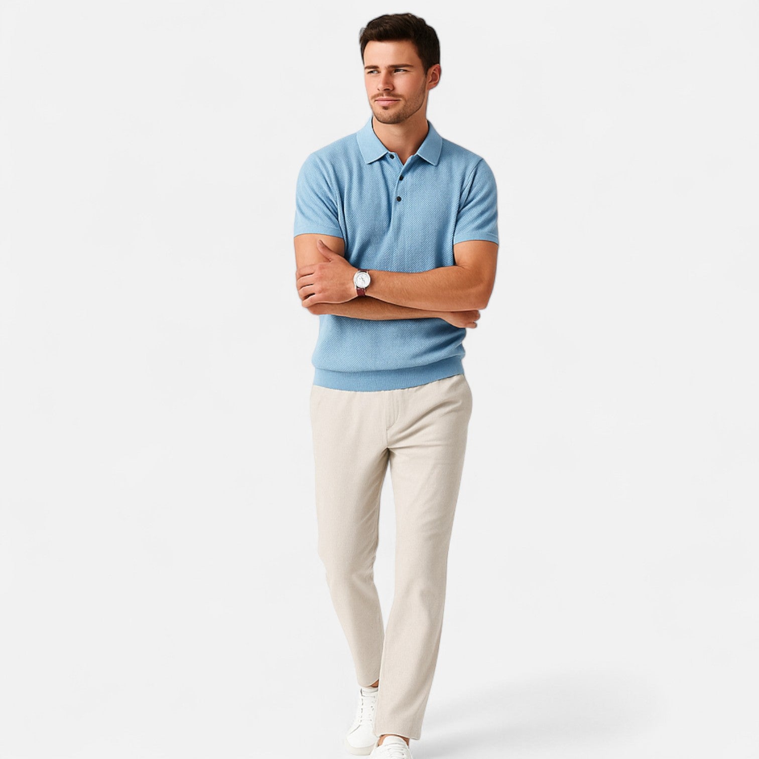 Ancienne Monde | Polo Ajusté pour Homme – Confort Respirant en Coton pour une Élégance Estivale