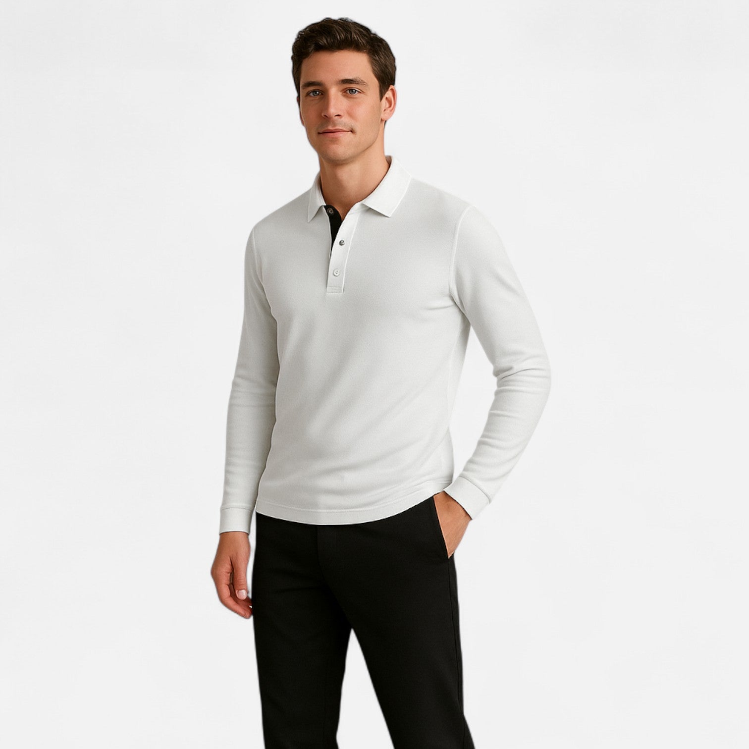 long sleeve polo with dress pants Ancienne Monde