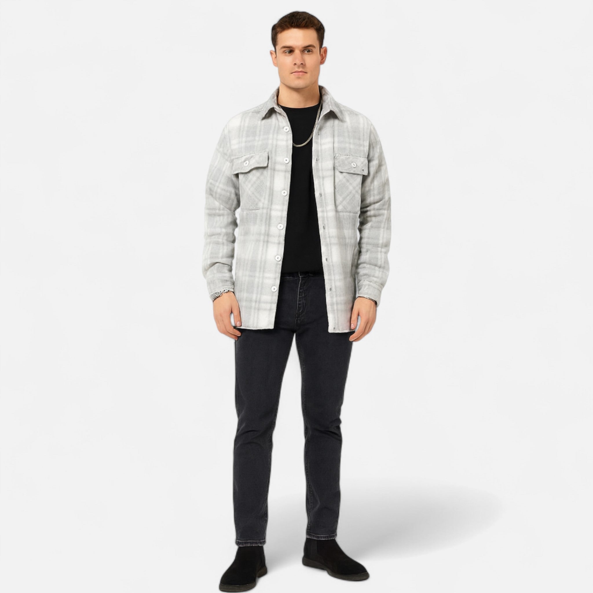 Ancienne Monde | Chemise Homme Hiver à Carreaux Classique Premium