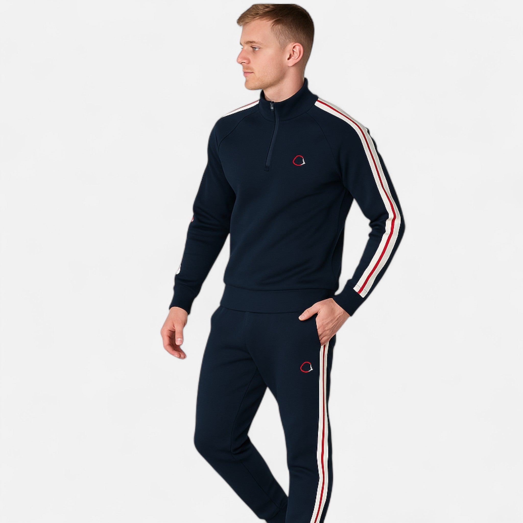 Ancienne Monde | Ensemble Survêtement Homme Demi-Zip Élégance Sportive