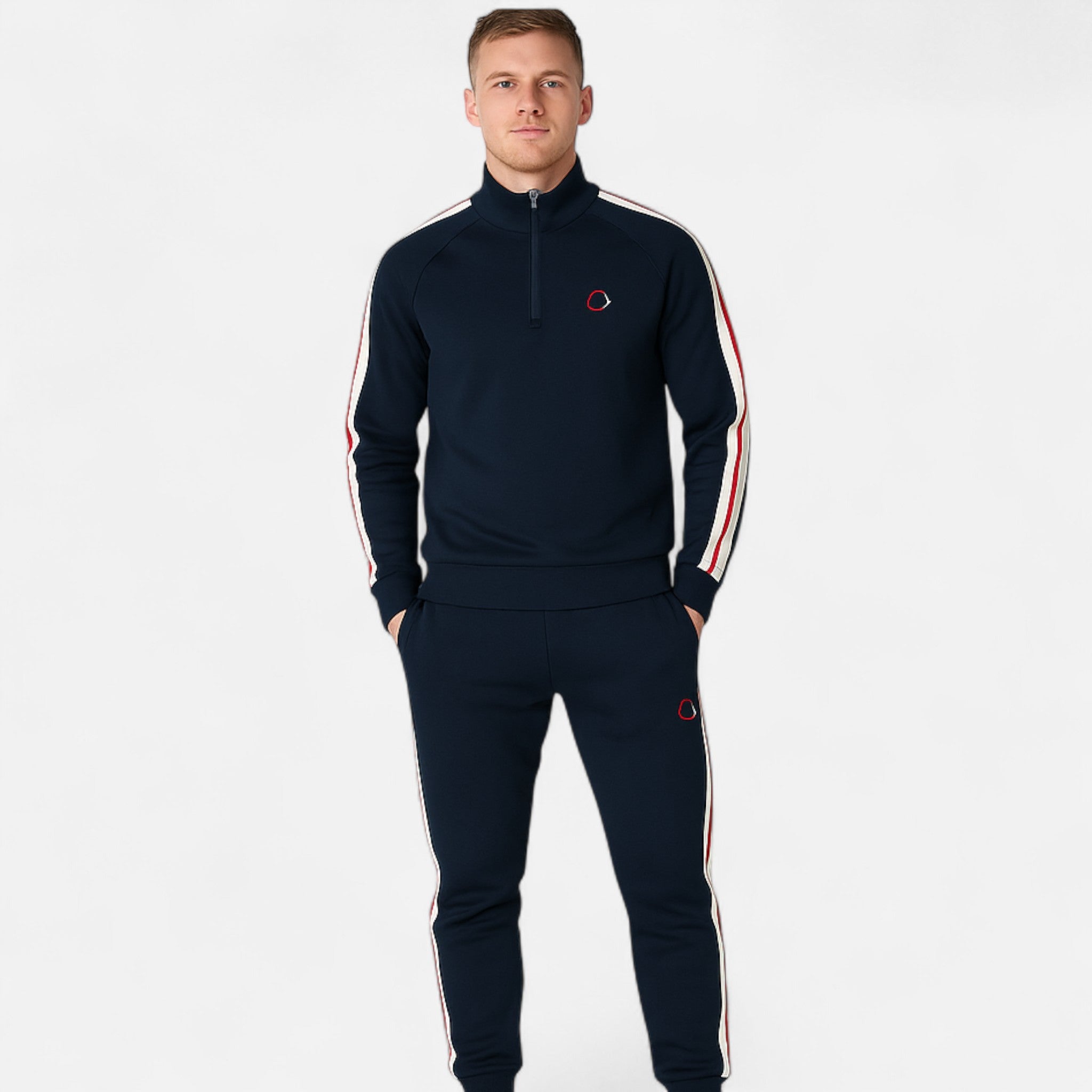 Ancienne Monde | Ensemble Survêtement Homme Demi-Zip Élégance Sportive