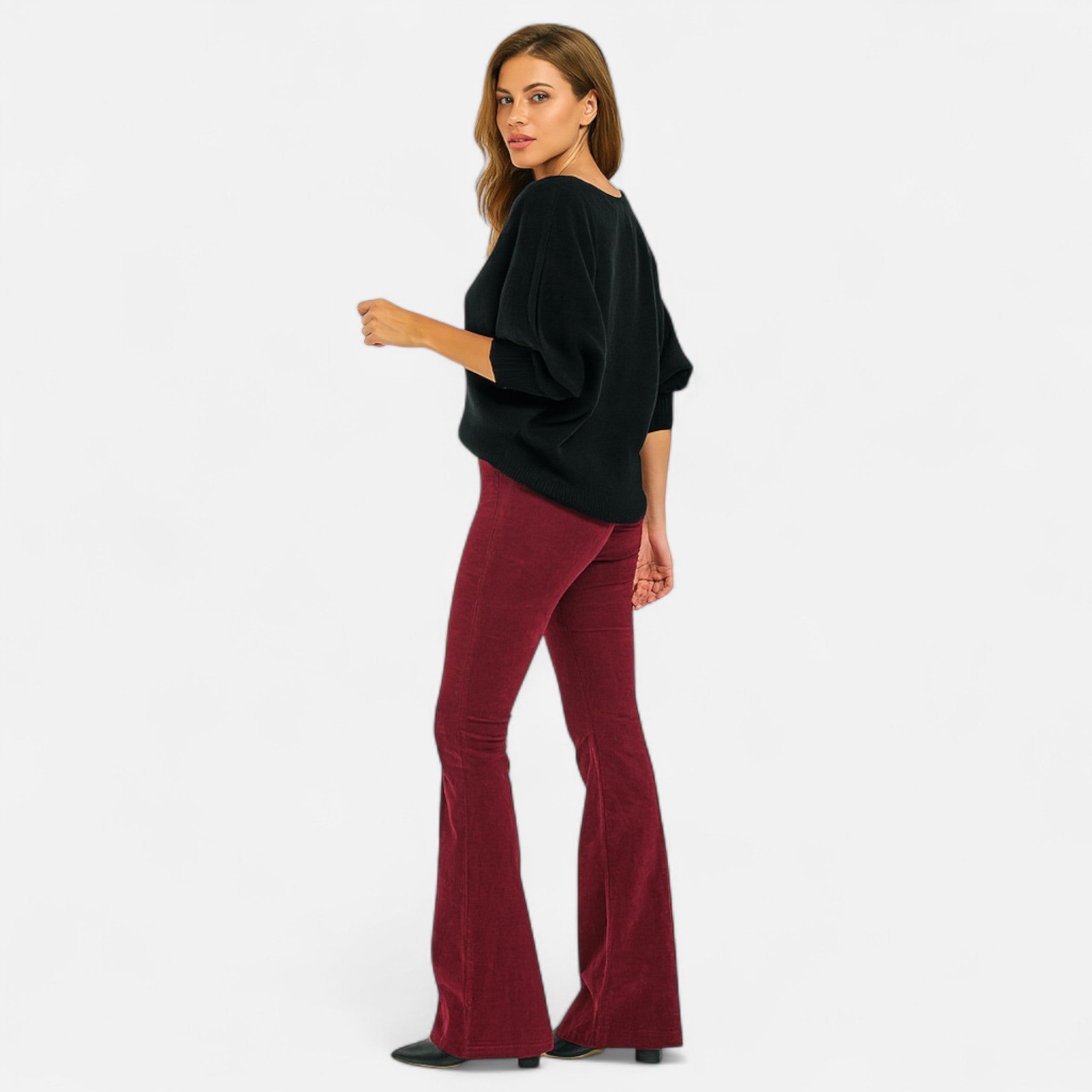Ancienne Monde | Pantalon Femme Taille Haute Évasé – Style Intemporel, Silhouette Élégante