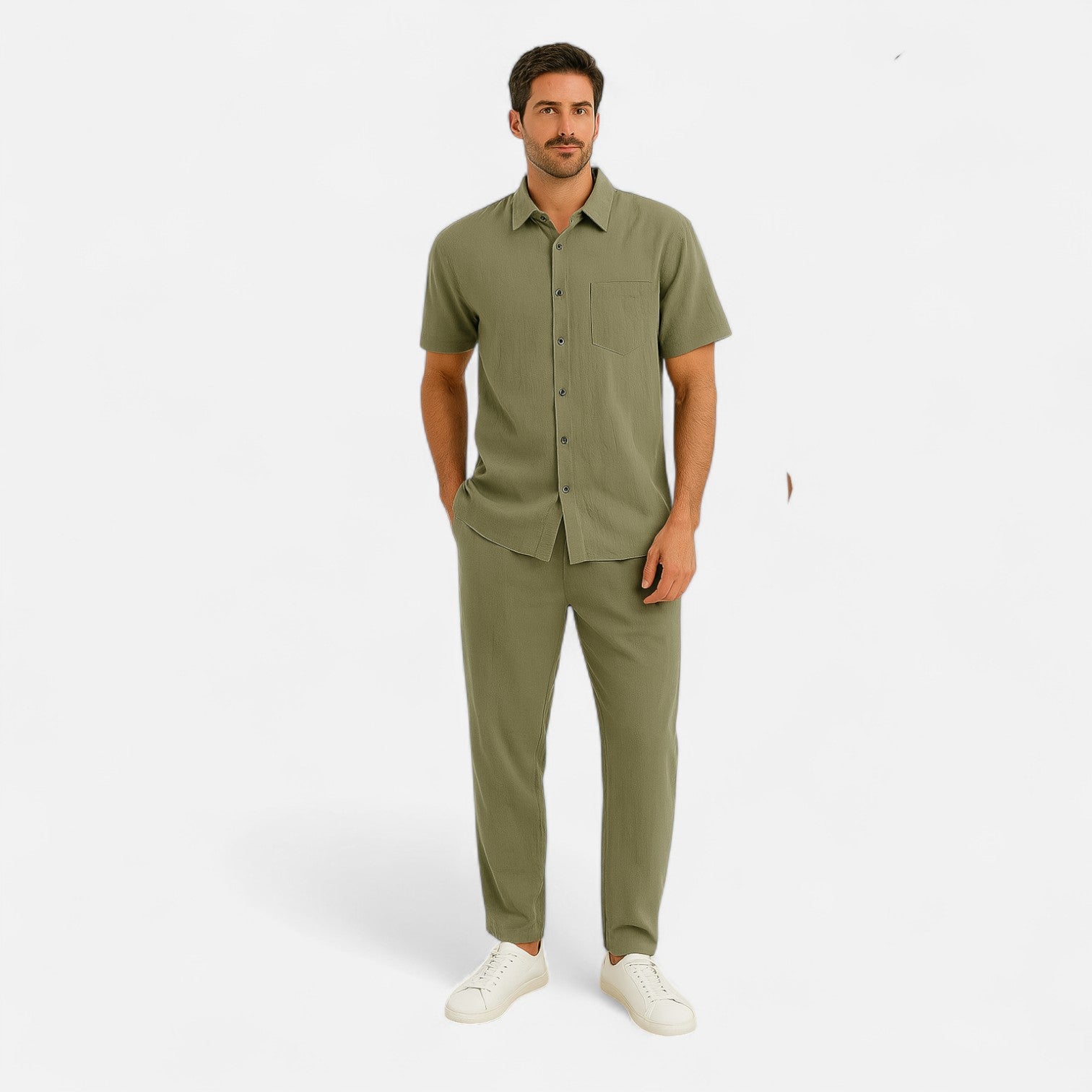 Ancienne Monde | Ensemble Chemise & Pantalon Vintage pour Homme – Style Héritage
