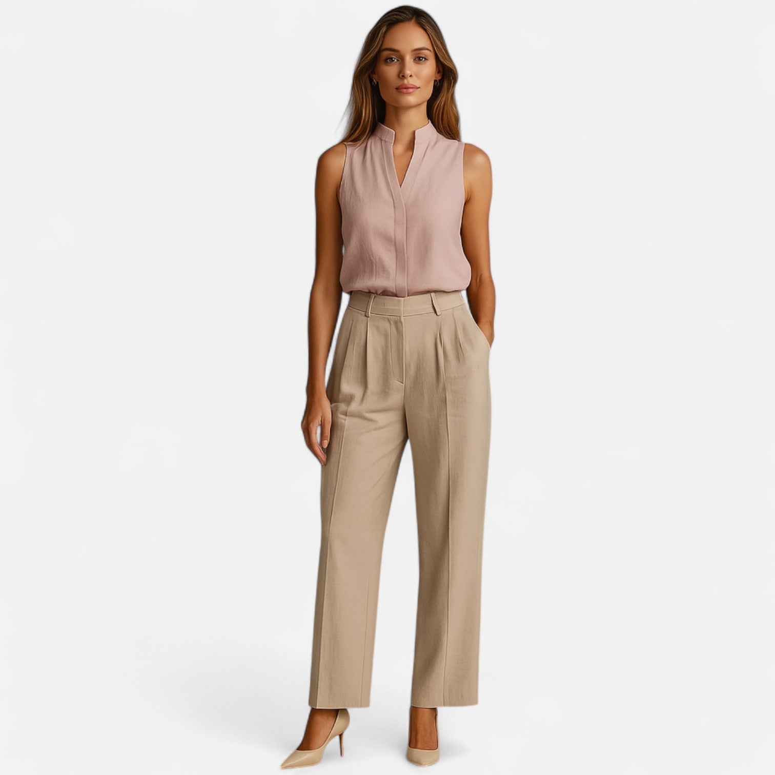 Ancienne Monde | Blouse Sans Manches à Col V pour Femme