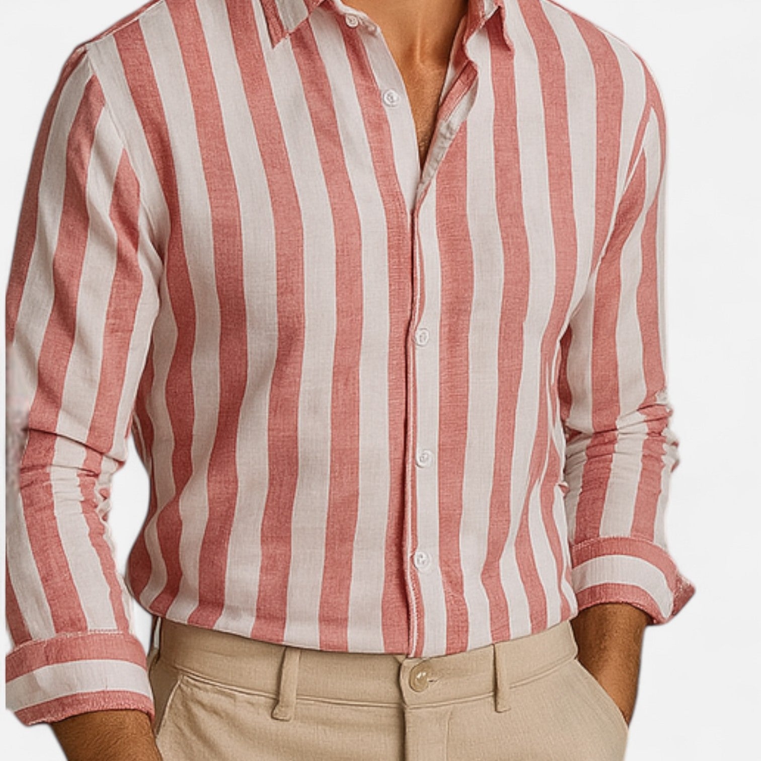 Ancienne Monde | Chemise Rayée à Boutons pour Homme – Sophistication Tailleur