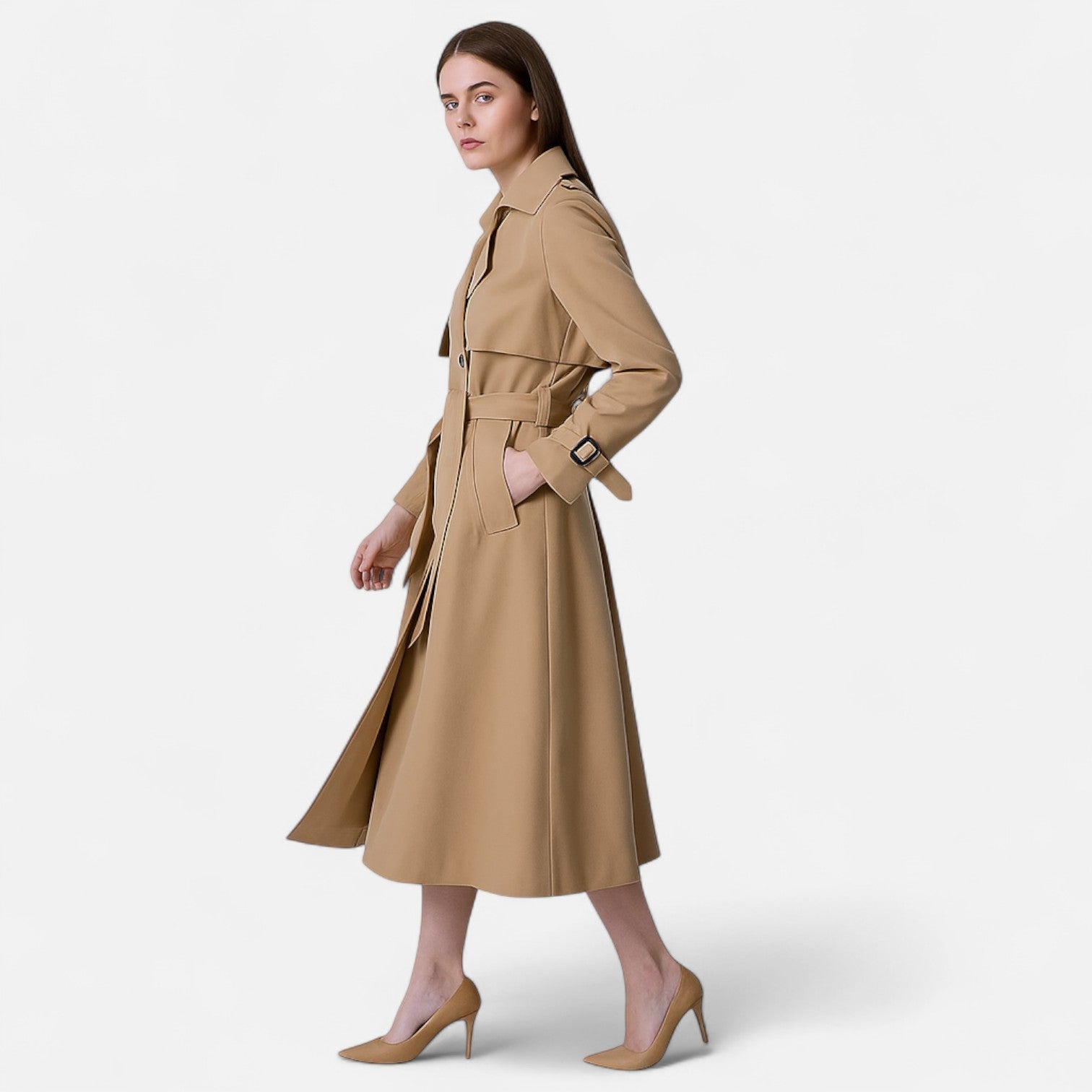 Ancienne Monde | Manteau Long Femme – Chaleur Structurée, Silhouette Intemporelle
