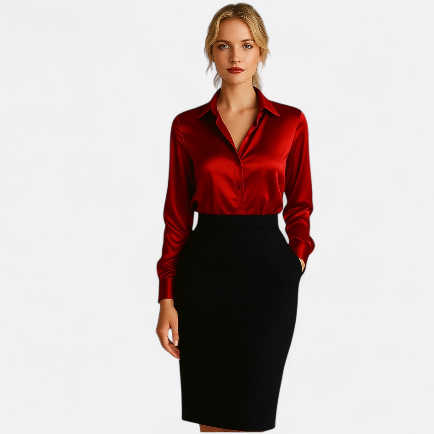 Ancienne Monde | Blouse Femme en Satin à Manches Longues – Élégance Légère, Éclat Estival