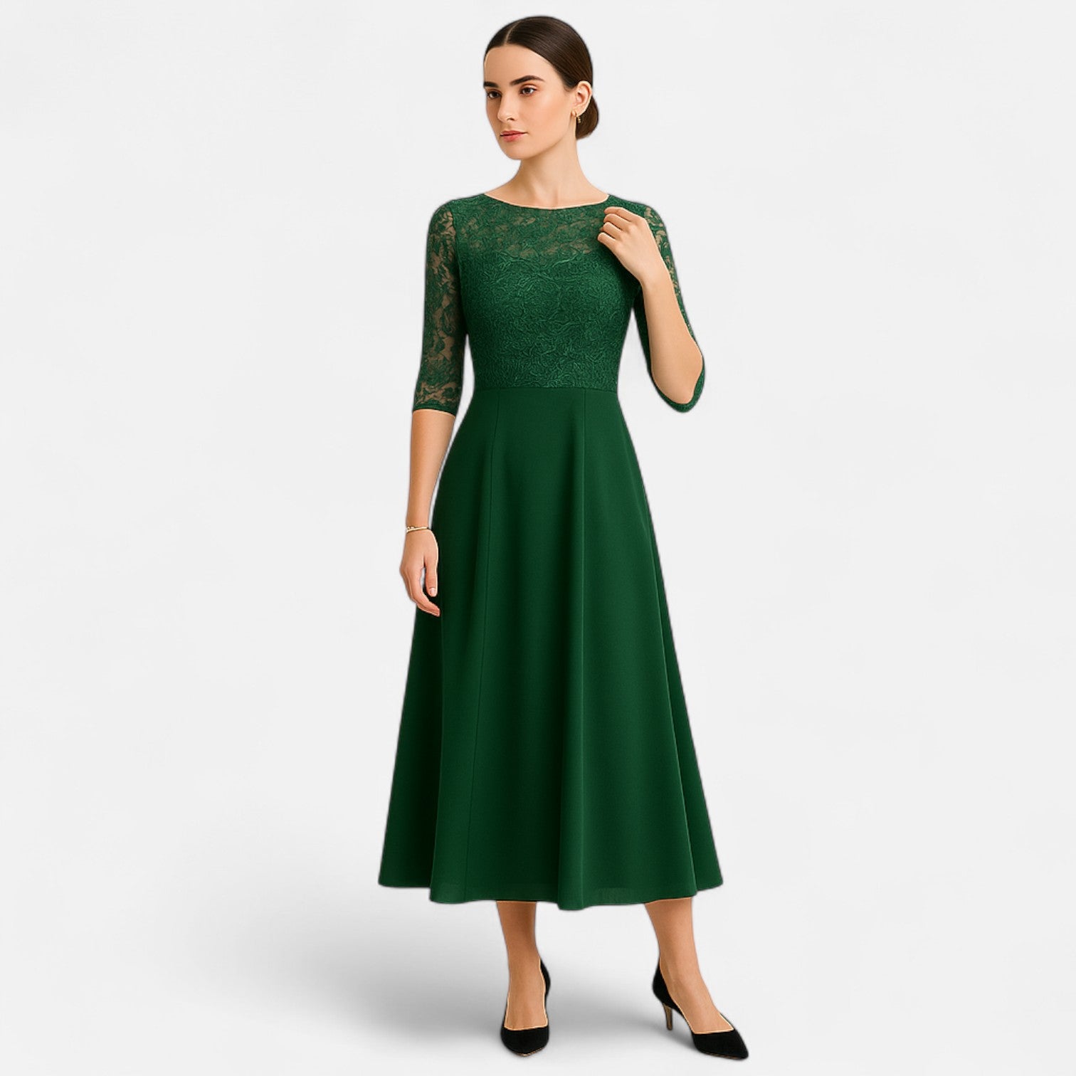 Ancienne Monde | Robe Élégante d’Été Longueur Thé pour Femme – Grâce Intemporelle du Jour au Soir