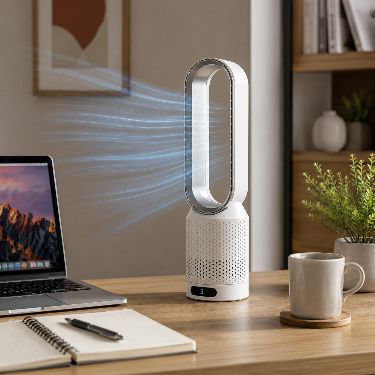 Enfriador de aire 3 en 1 con filtración HEPA y oscilación automática