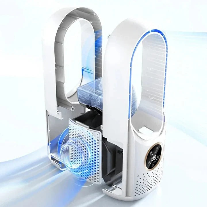 Climatizzatore portatile senza pale con raffreddamento regolabile e design compatto