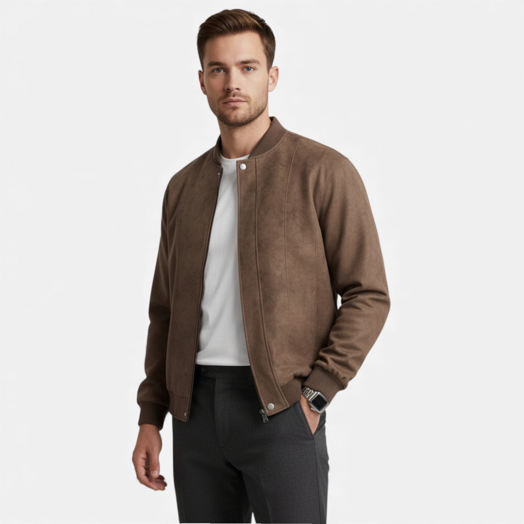 Ancienne Monde | Giacca Uomo in Camoscio Stile Bombardiere