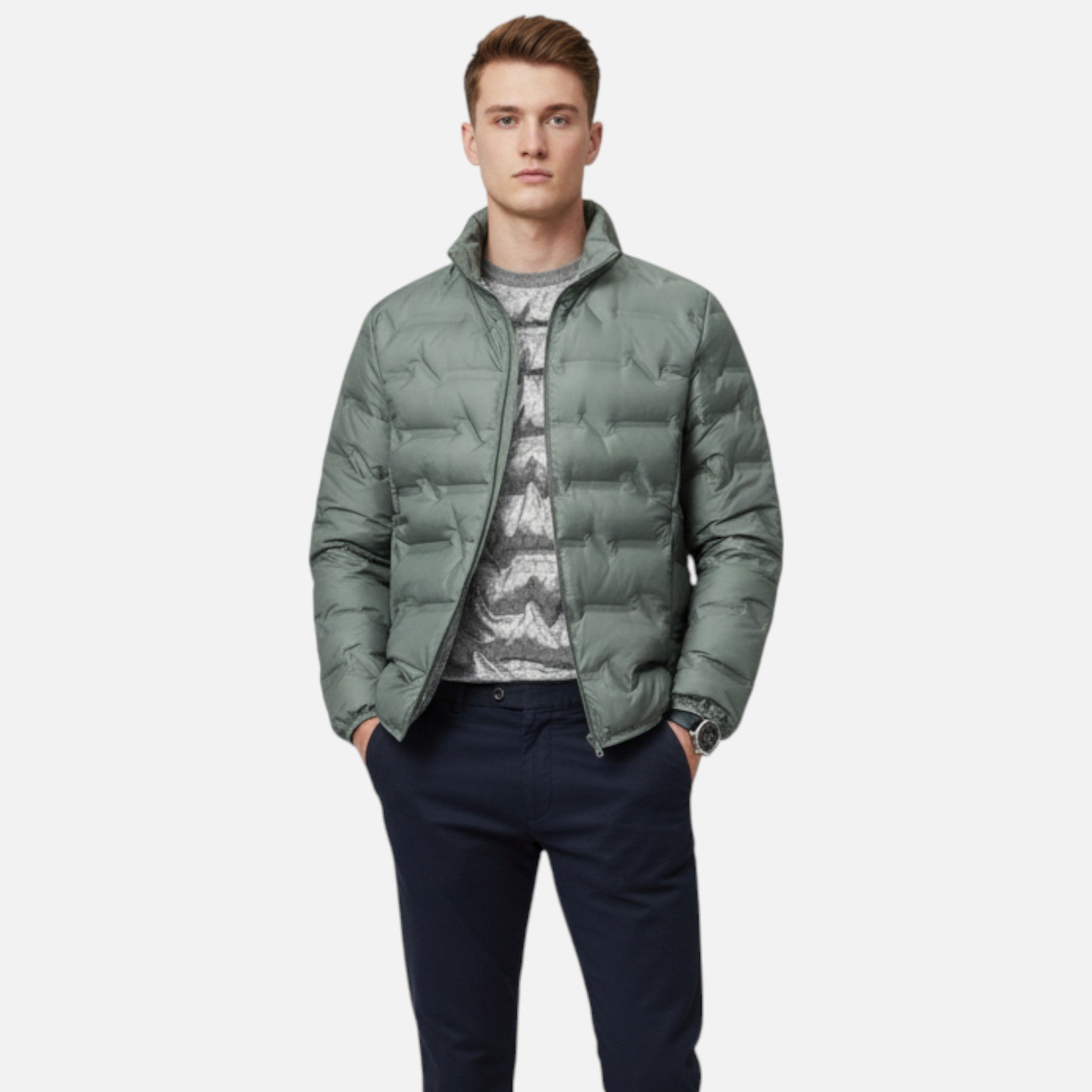 Ancienne Monde | Doudoune d’Hiver Homme à Col Montant