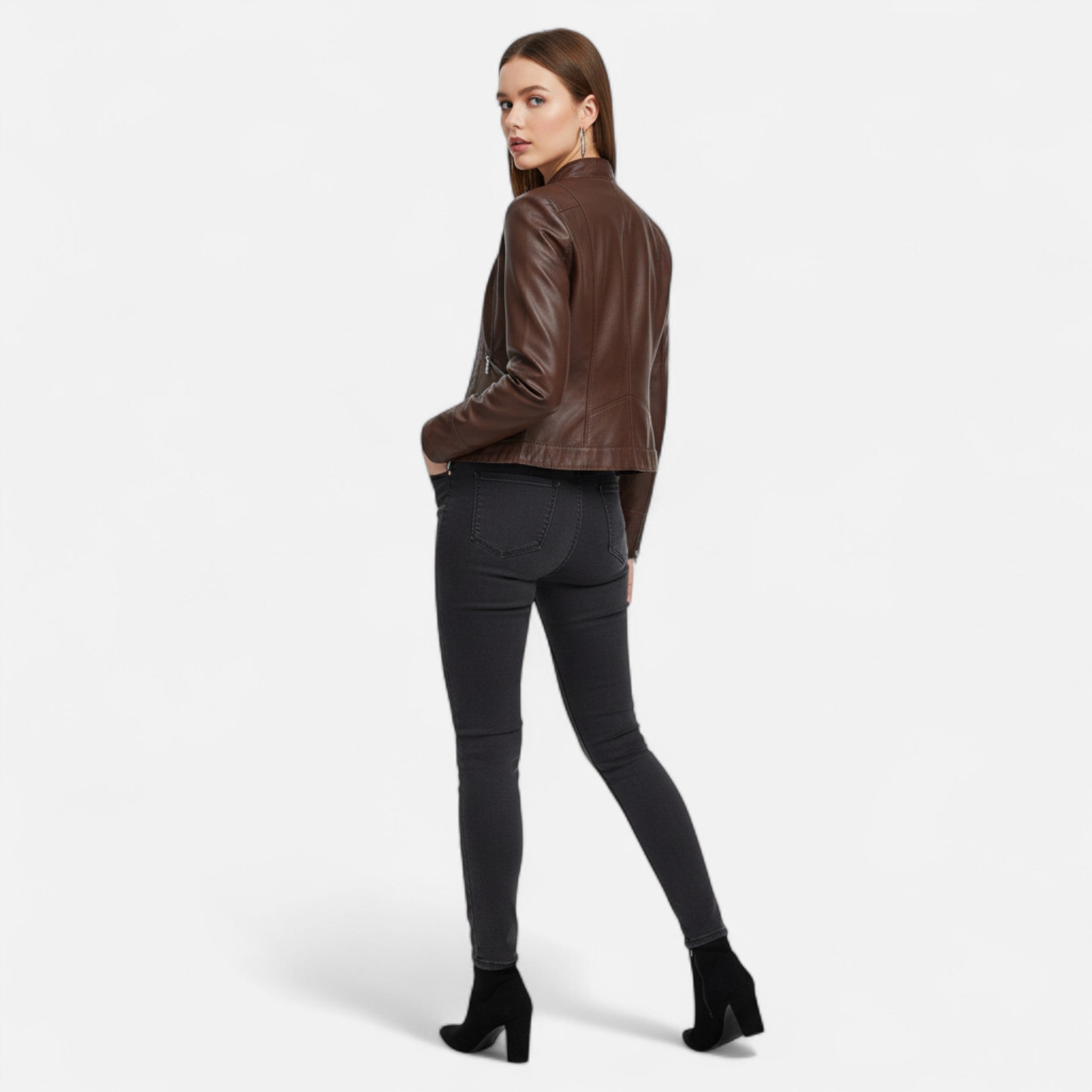 Ancienne Monde | Veste Femme Élégante en Cuir Premium