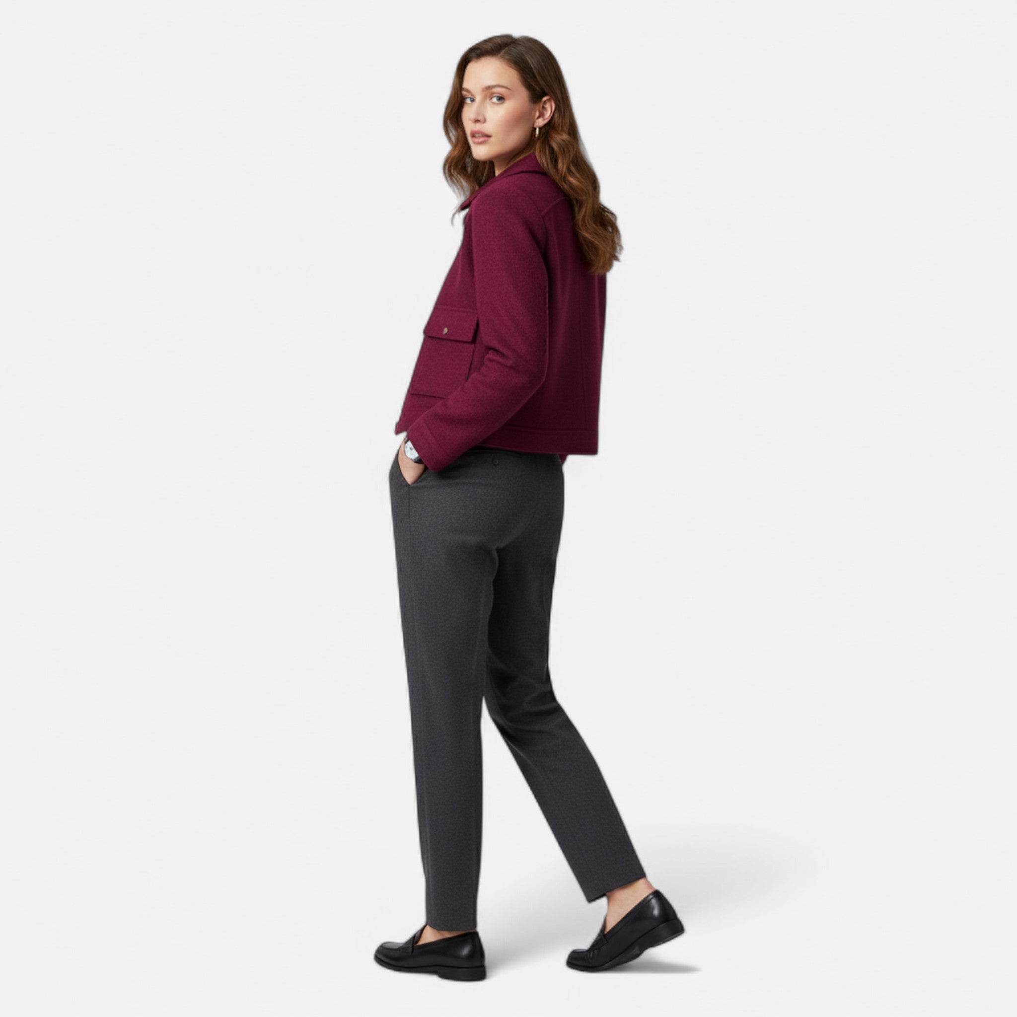 Ancienne Monde | Veste Femme Courte Zippée Élégante