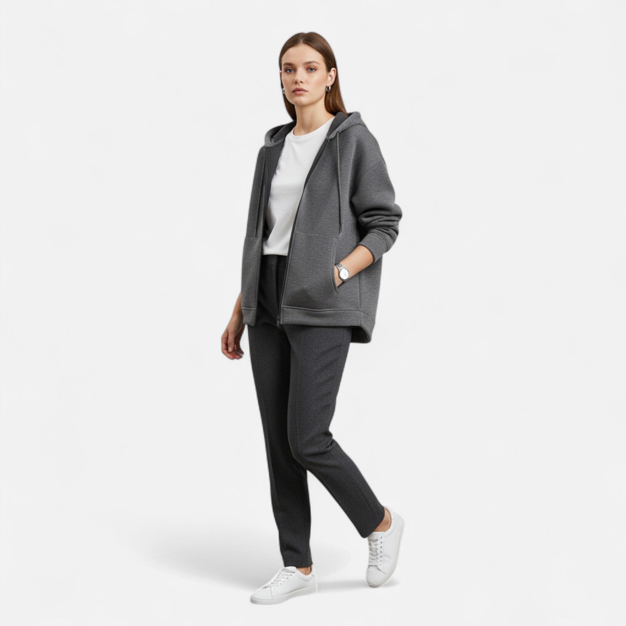 Ancienne Monde | Manteau Femme À Capuche Élégant
