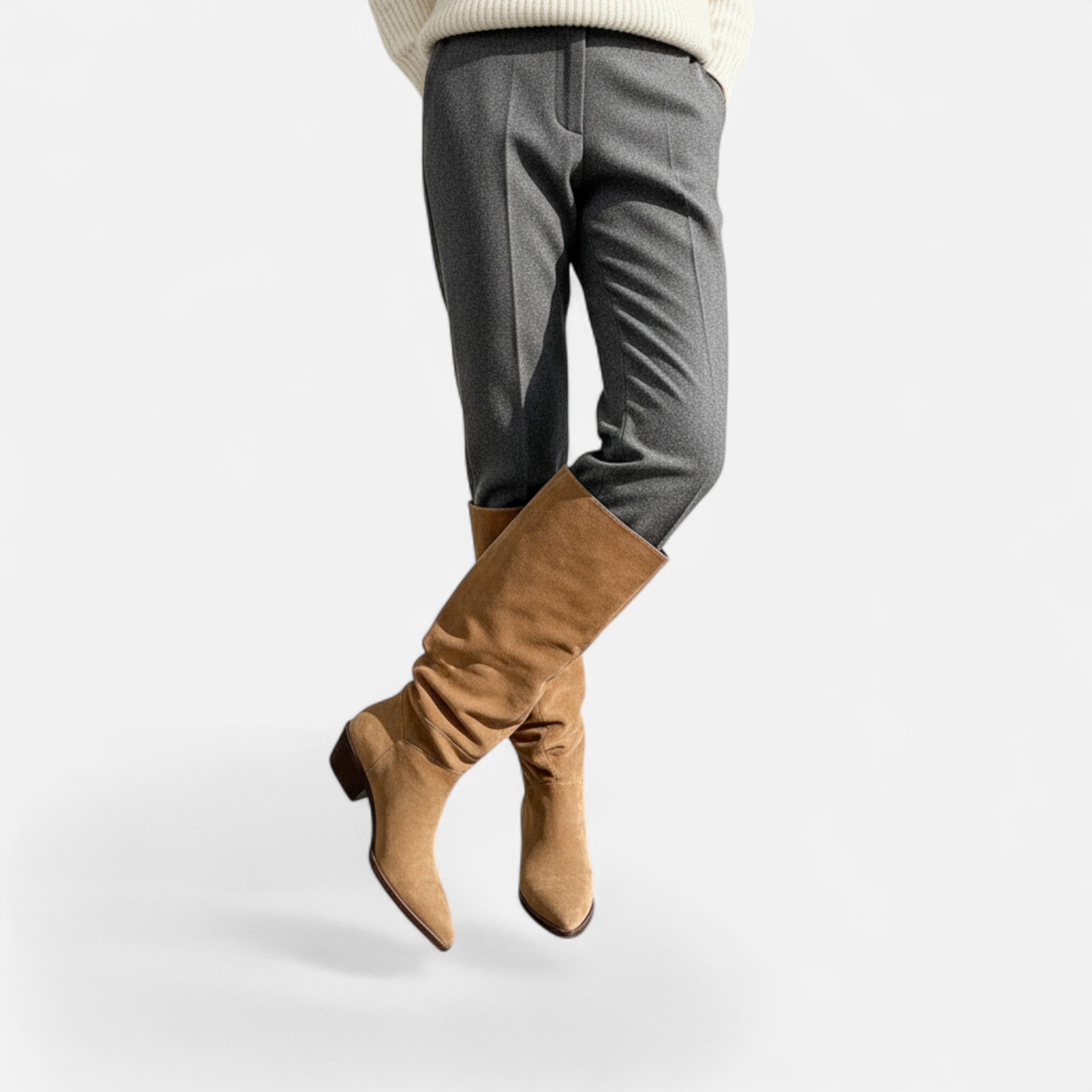Ancienne Monde | Bottes Femme Suédine Pointues Élégantes
