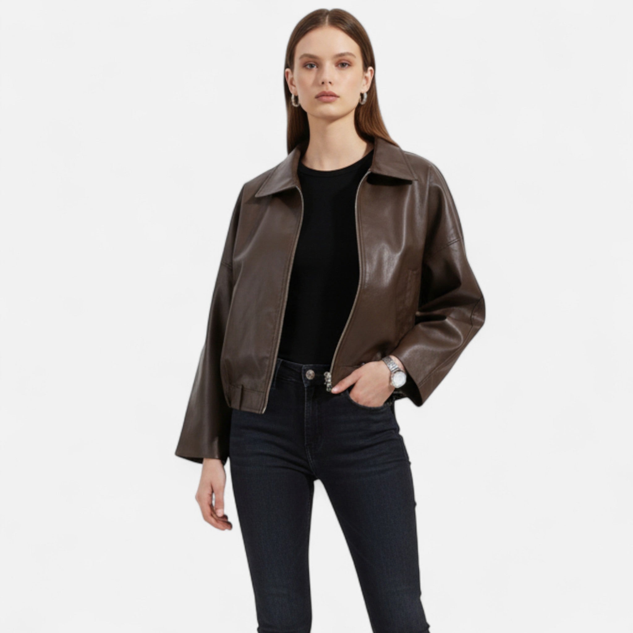 Ancient World | Belted Leather Jacket for Women