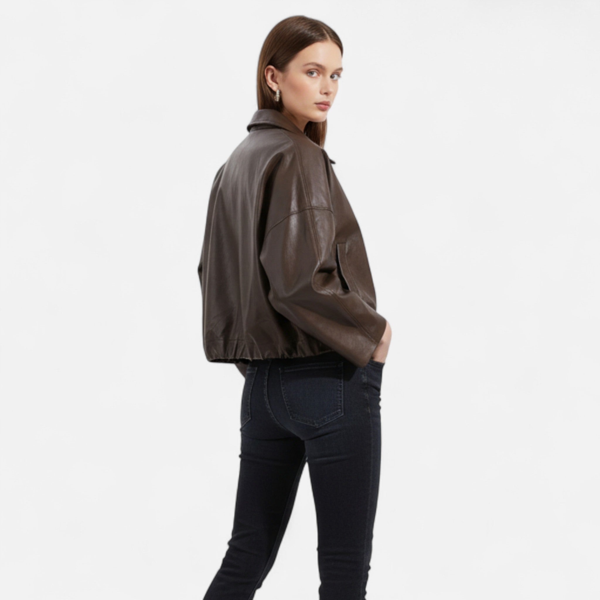 Ancient World | Belted Leather Jacket for Women