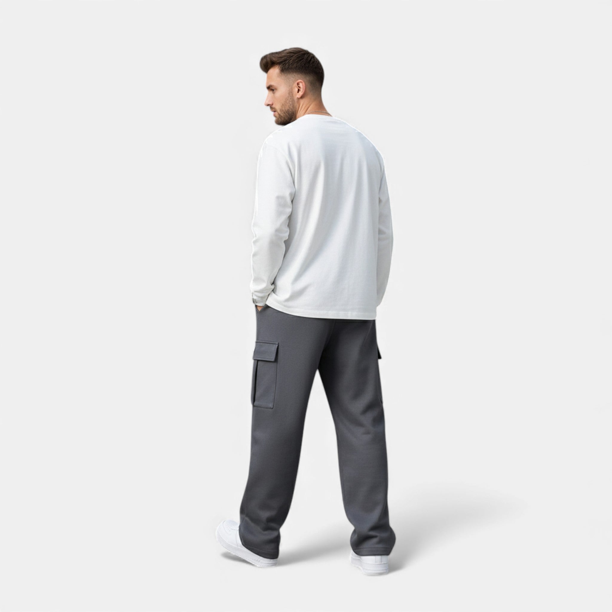 Ancienne Monde | Calças Jogger Cargo Homem – Corte Largo Streetwear Descontraído