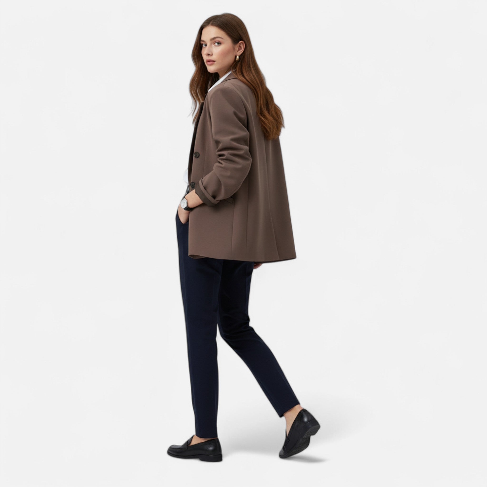 Ancienne Monde | Blazer Femme Ample Élégance Décontractée