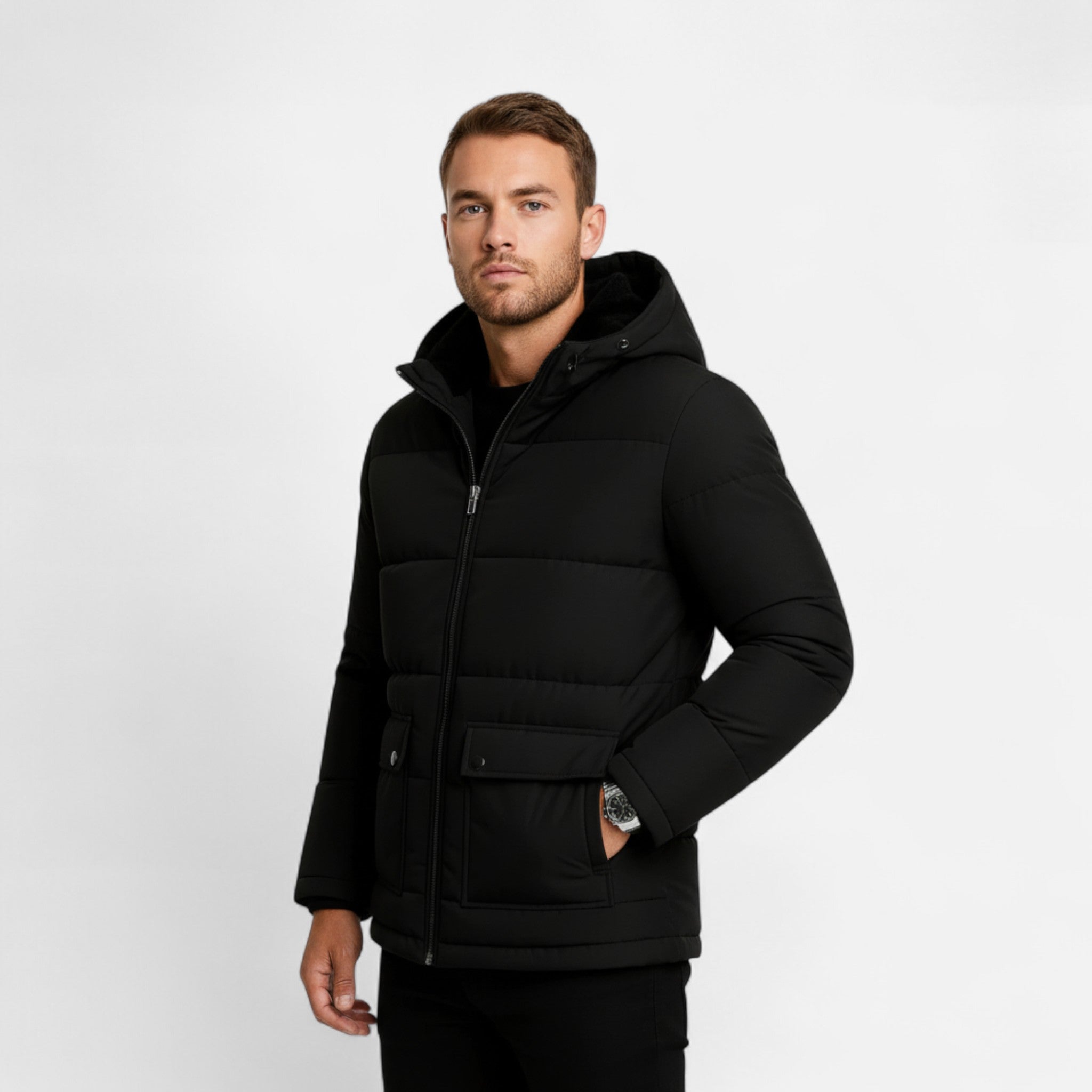 Ancienne Monde | Manteau d’Hiver Épais Doublé Polaire – Élégance et Chaleur Intemporelle