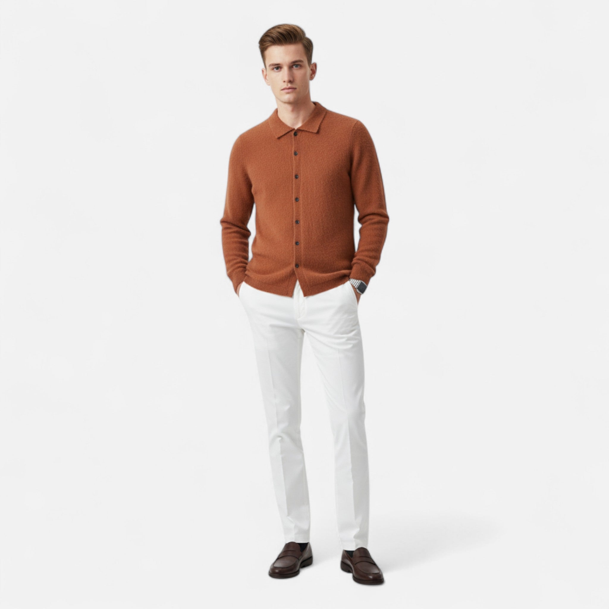 Ancienne Monde | Pull Veste Homme Col Polo Intemporel