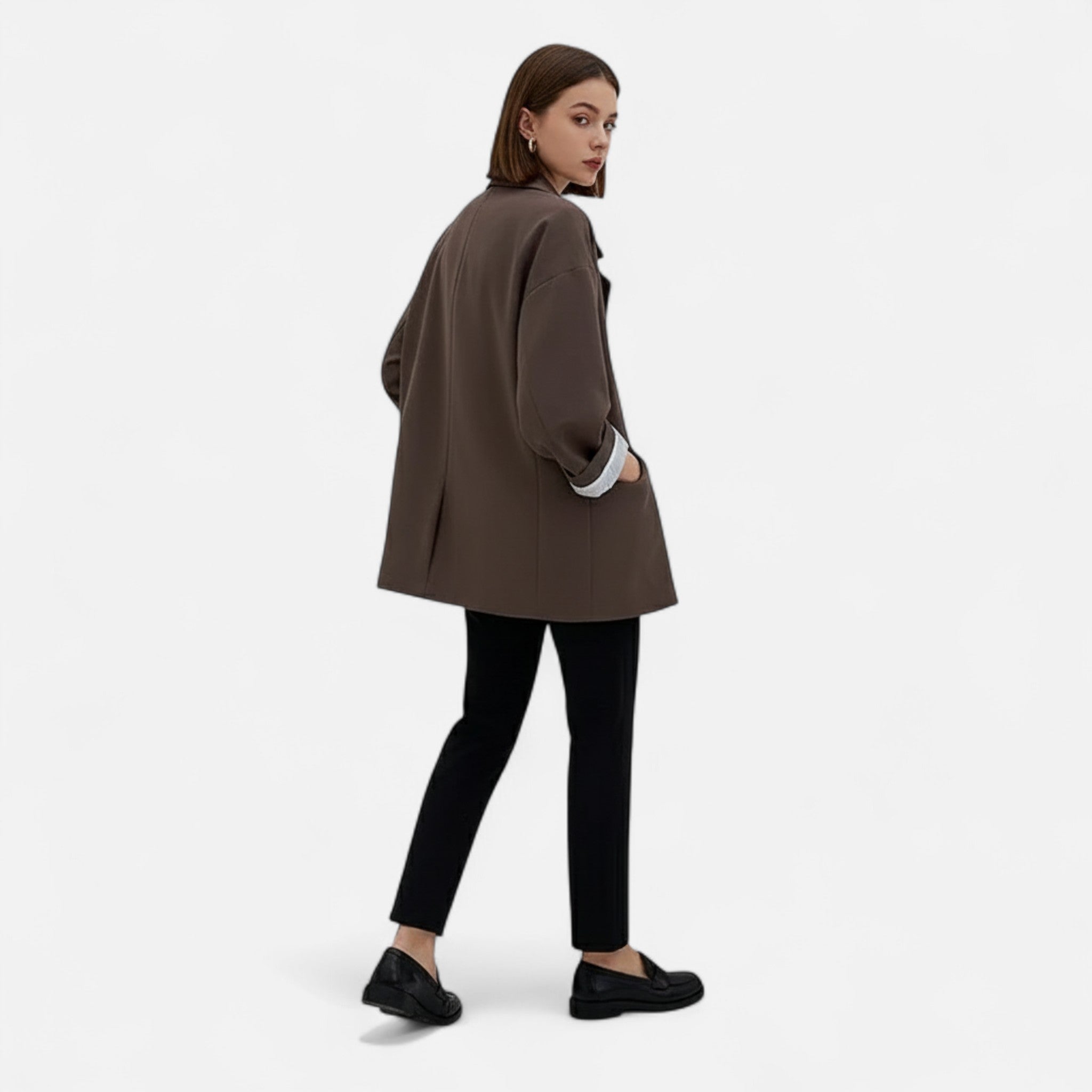 Ancienne Monde | Blazer Femme Double Boutonnage Ample