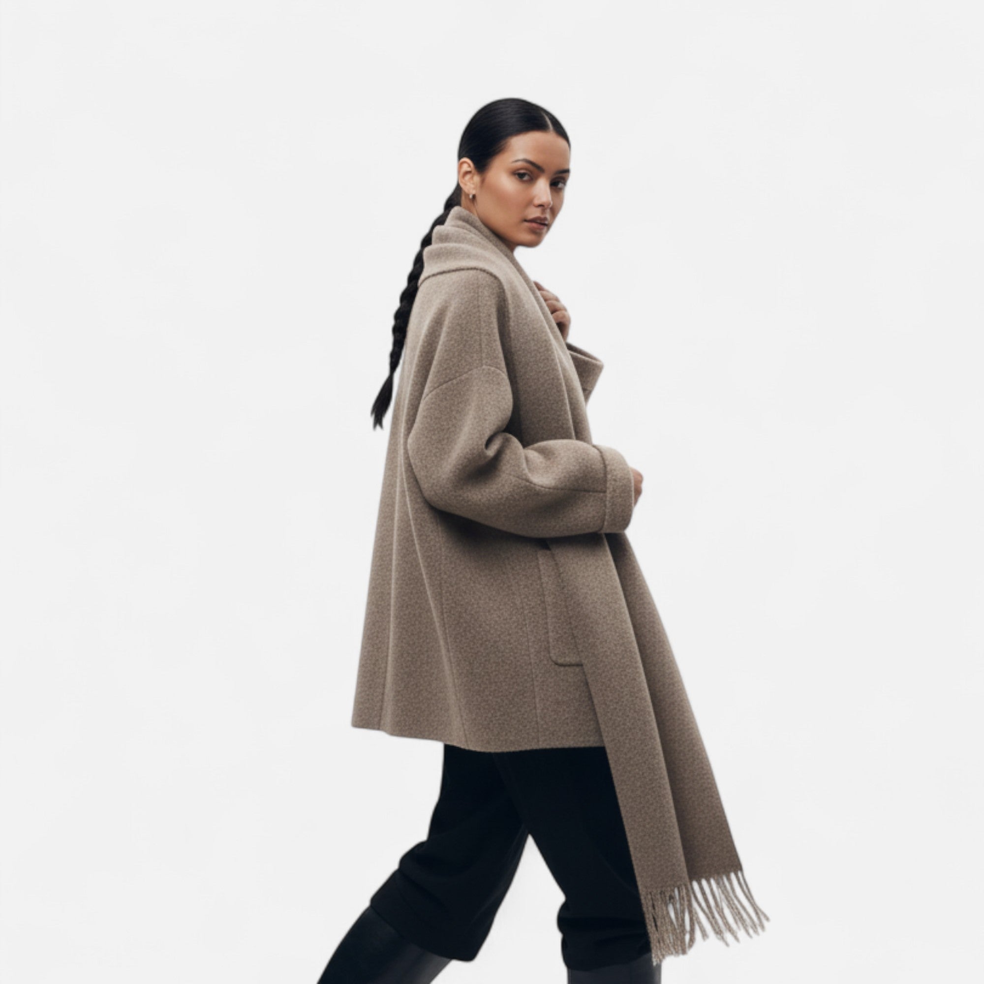 Ancienne Monde | Cardigan Femme Col Écharpe Élégant