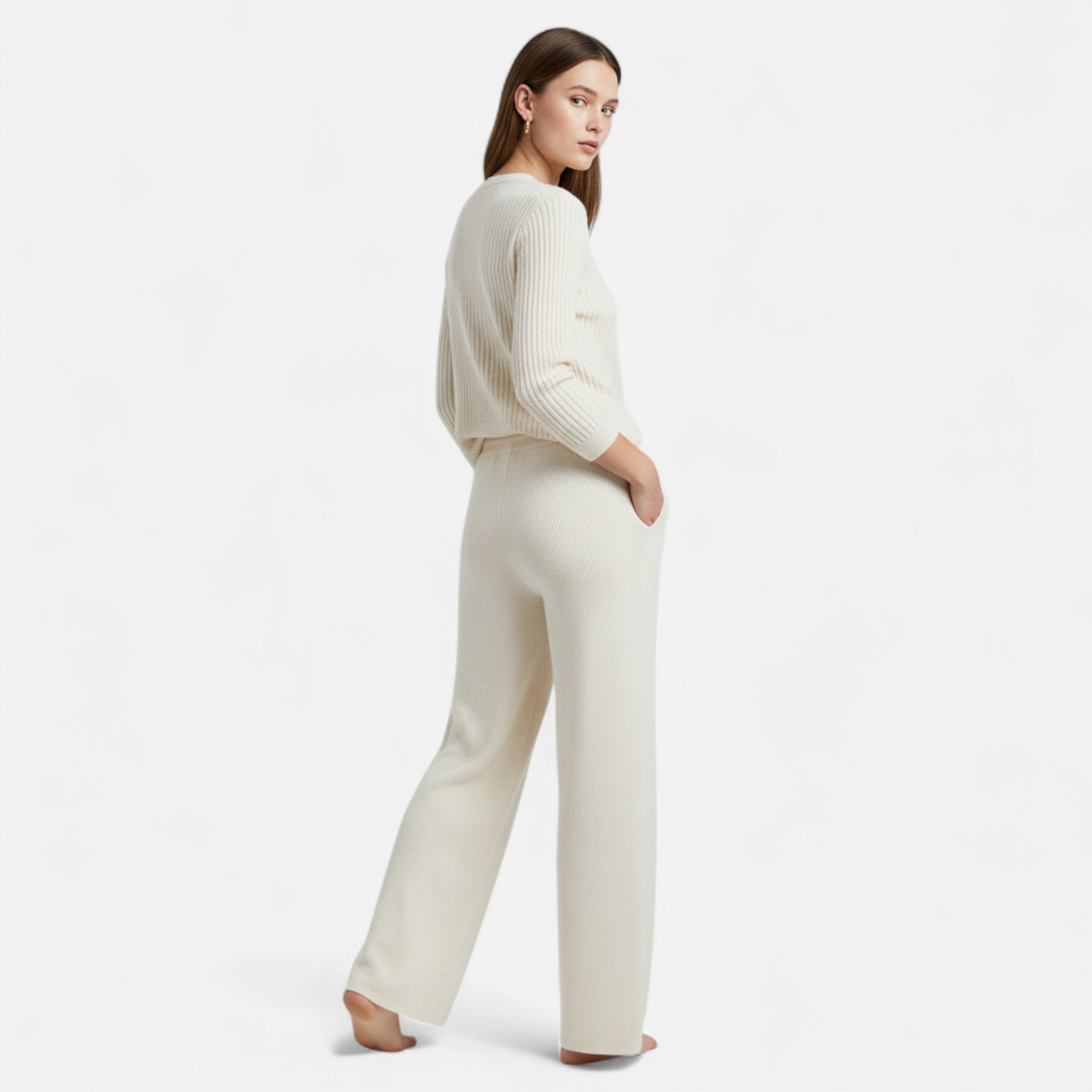 Ancienne Monde | Pantalon Femme Large en Laine Premium