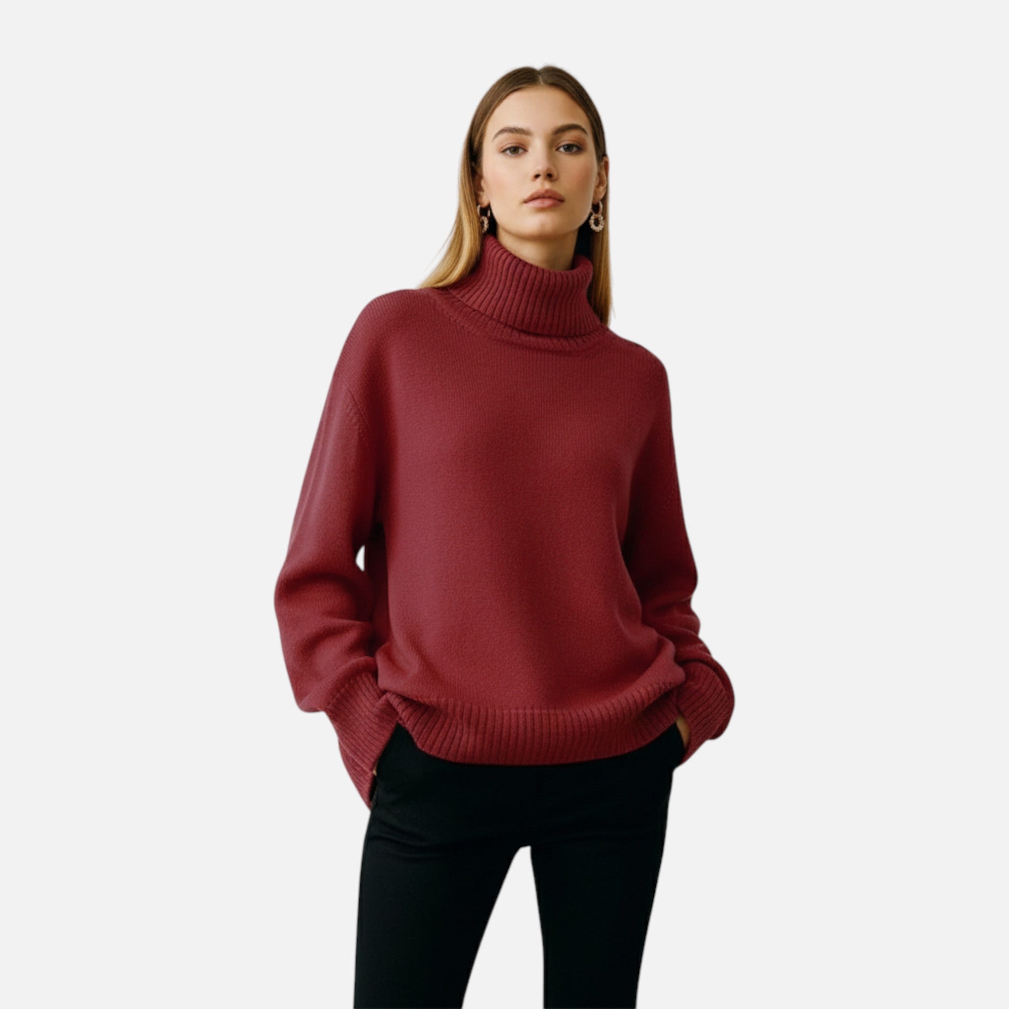 Ancienne Monde | Pull Col Roulé Épais Femme