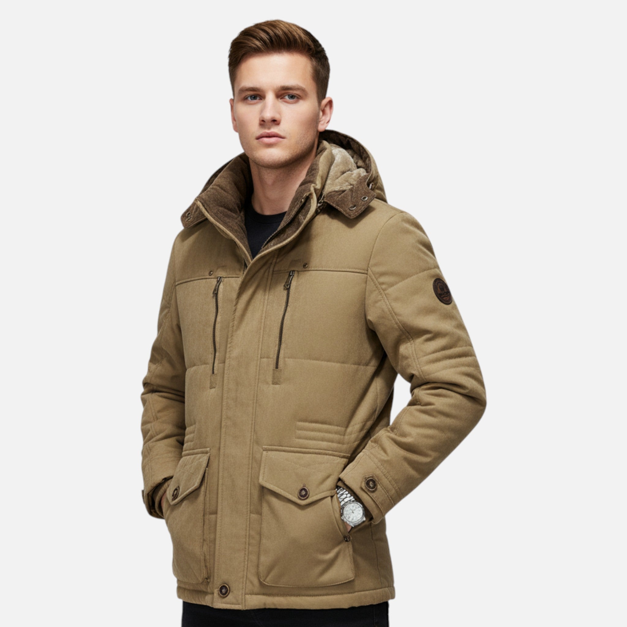 Ancienne Monde | Parka Homme Épaisse Matelassée à Capuche