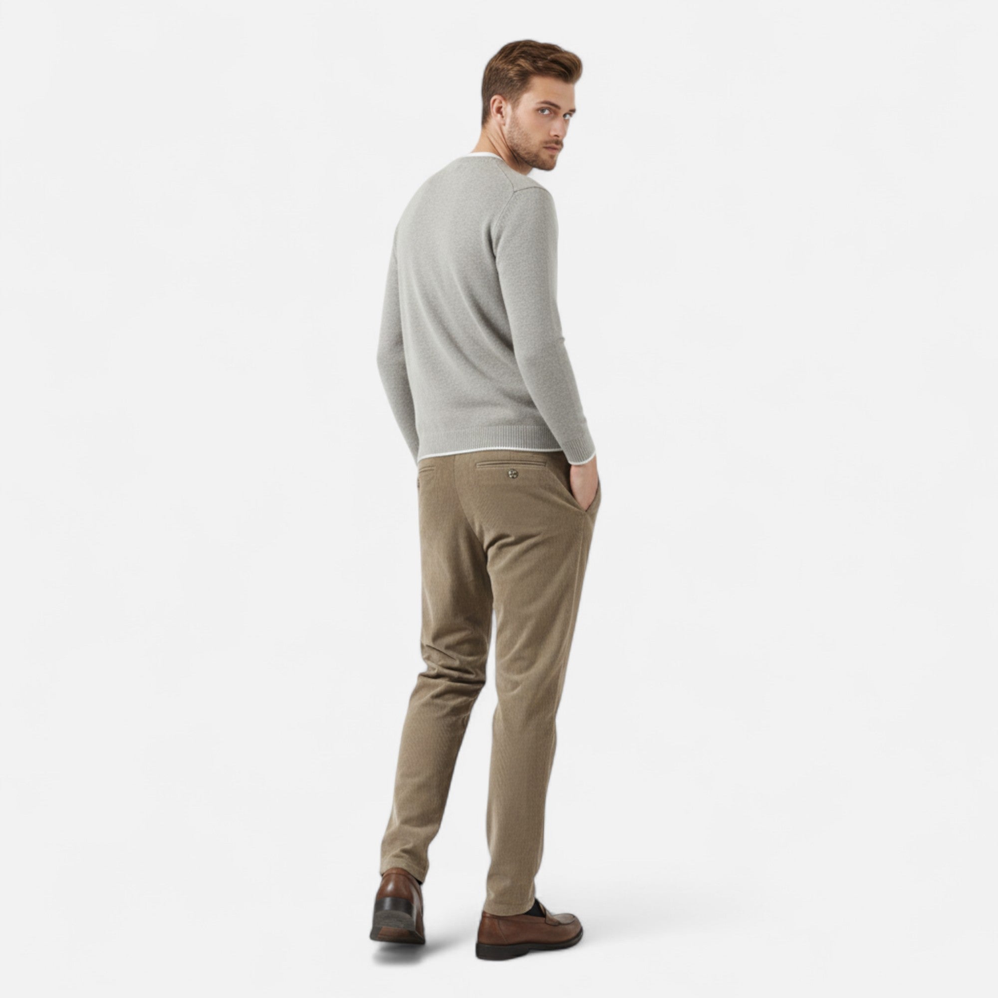 Ancienne Monde | Pantalon Homme Velours Côtelé Coupe Classique