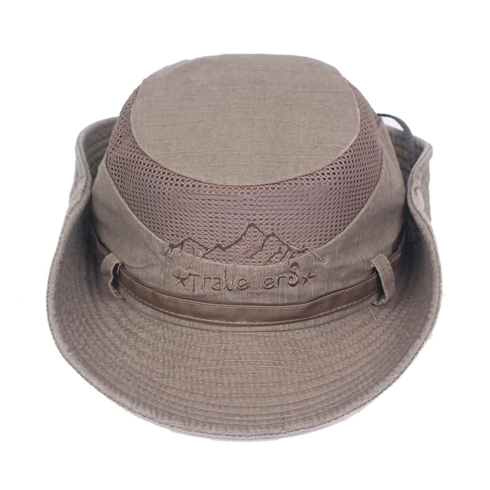 Prodyšný klobouk typu bucket hat pro rybaření a outdoorové túry