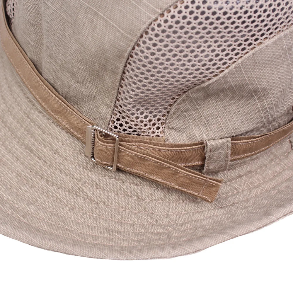 Prodyšný klobouk typu bucket hat pro rybaření a outdoorové túry