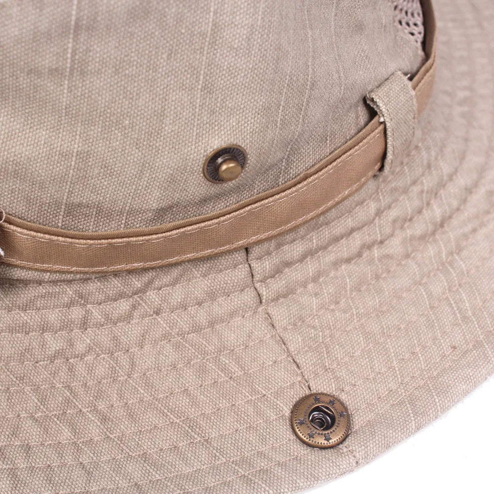 Prodyšný klobouk typu bucket hat pro rybaření a outdoorové túry
