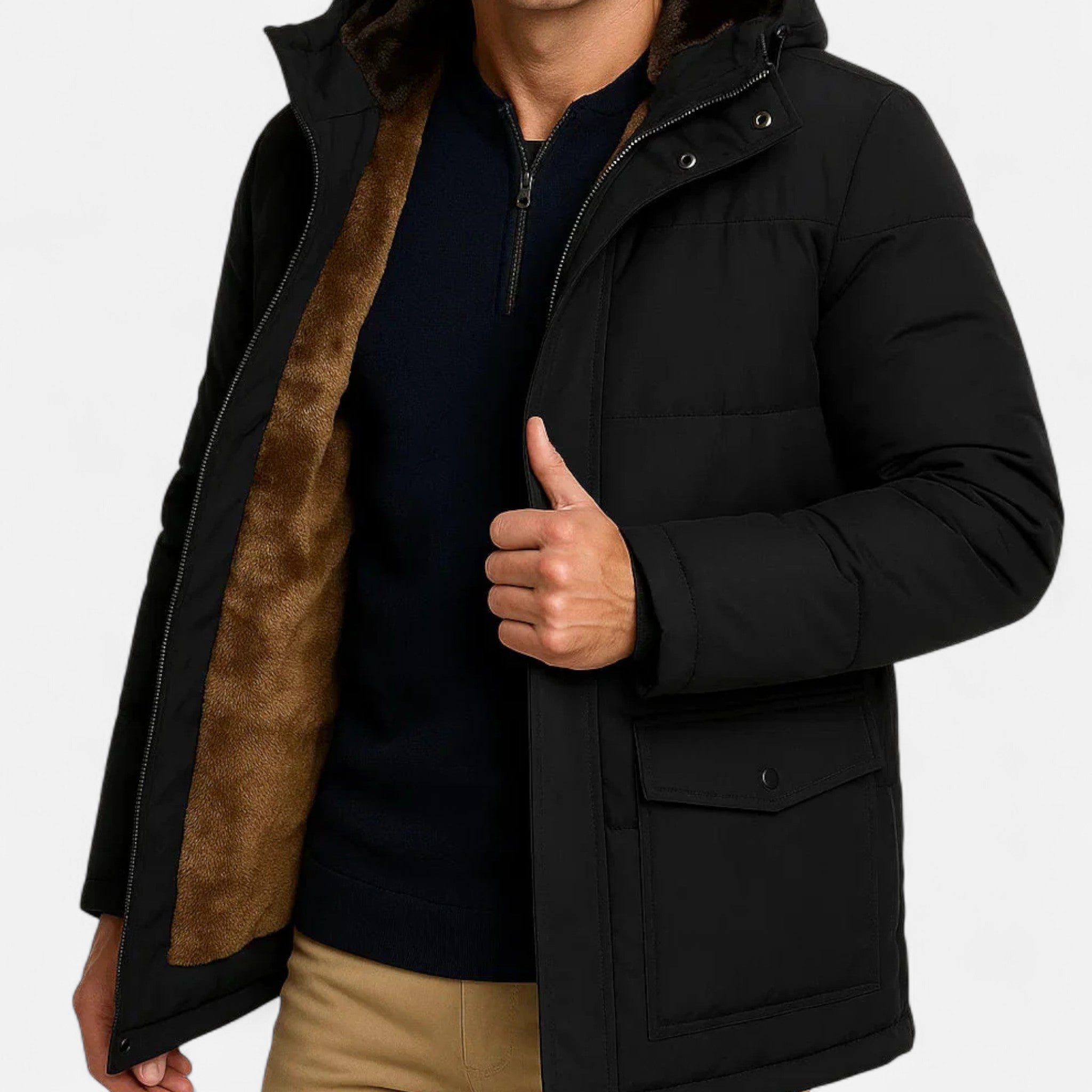 Ancienne Monde | Abrigo de Invierno Grueso Forrado de Polar – Elegancia y Calidez Atemporal