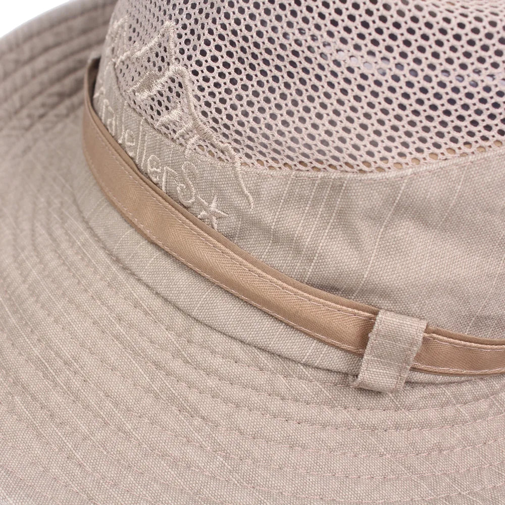 Prodyšný klobouk typu bucket hat pro rybaření a outdoorové túry