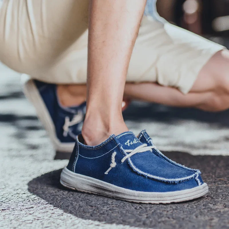 Scarpe da uomo slip-on in tessuto morbido