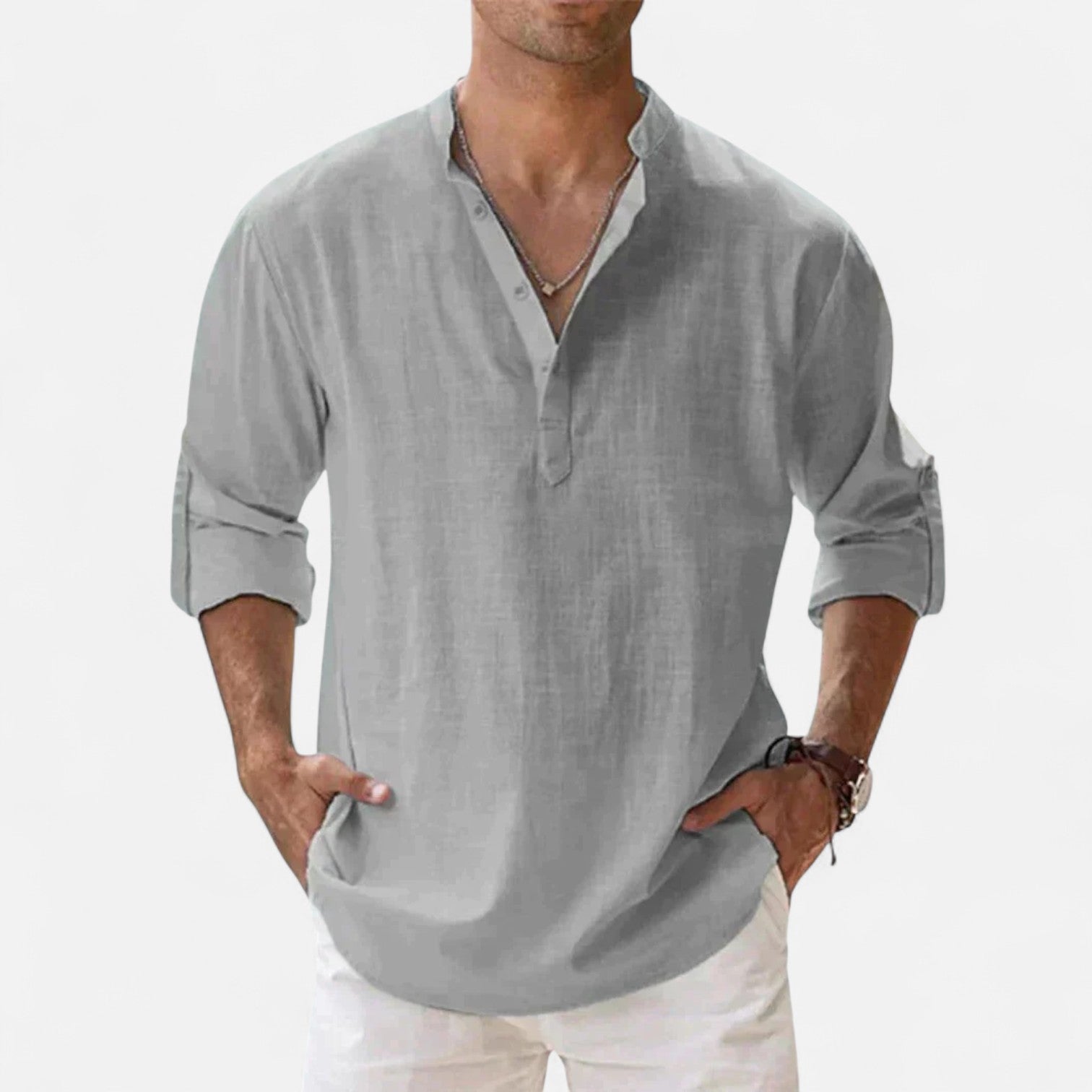 Ancienne Monde | Chemise en Lin à Manches Longues pour Homme – Légèreté Sophistiquée et Élégance Intemporelle