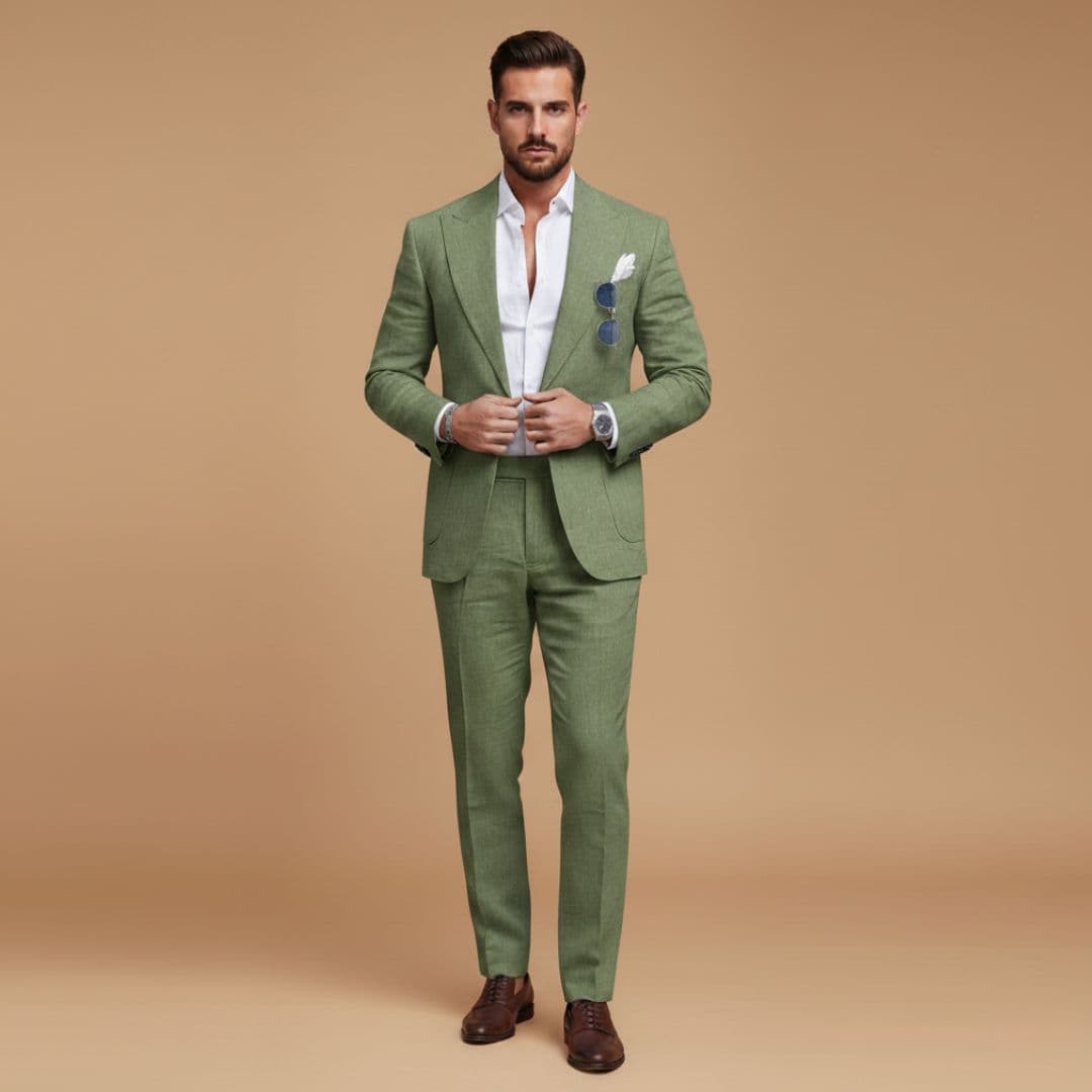 Slim men's suit | blazer set with notch lapel