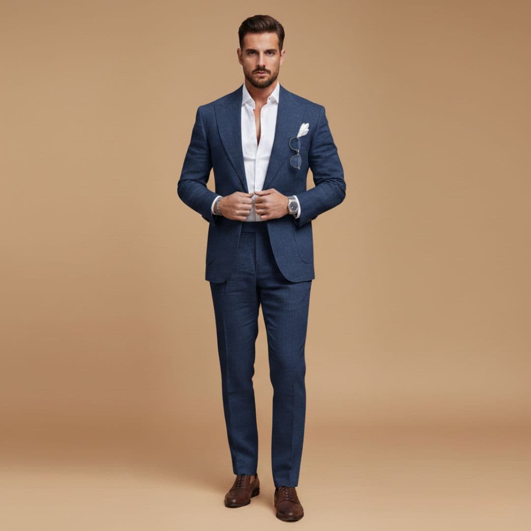 Slim men's suit | blazer set with notch lapel