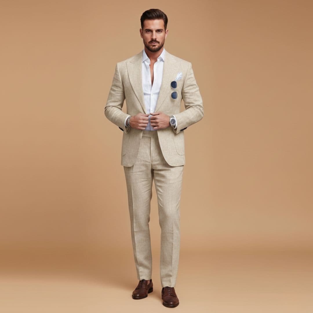 Slim men's suit | blazer set with notch lapel