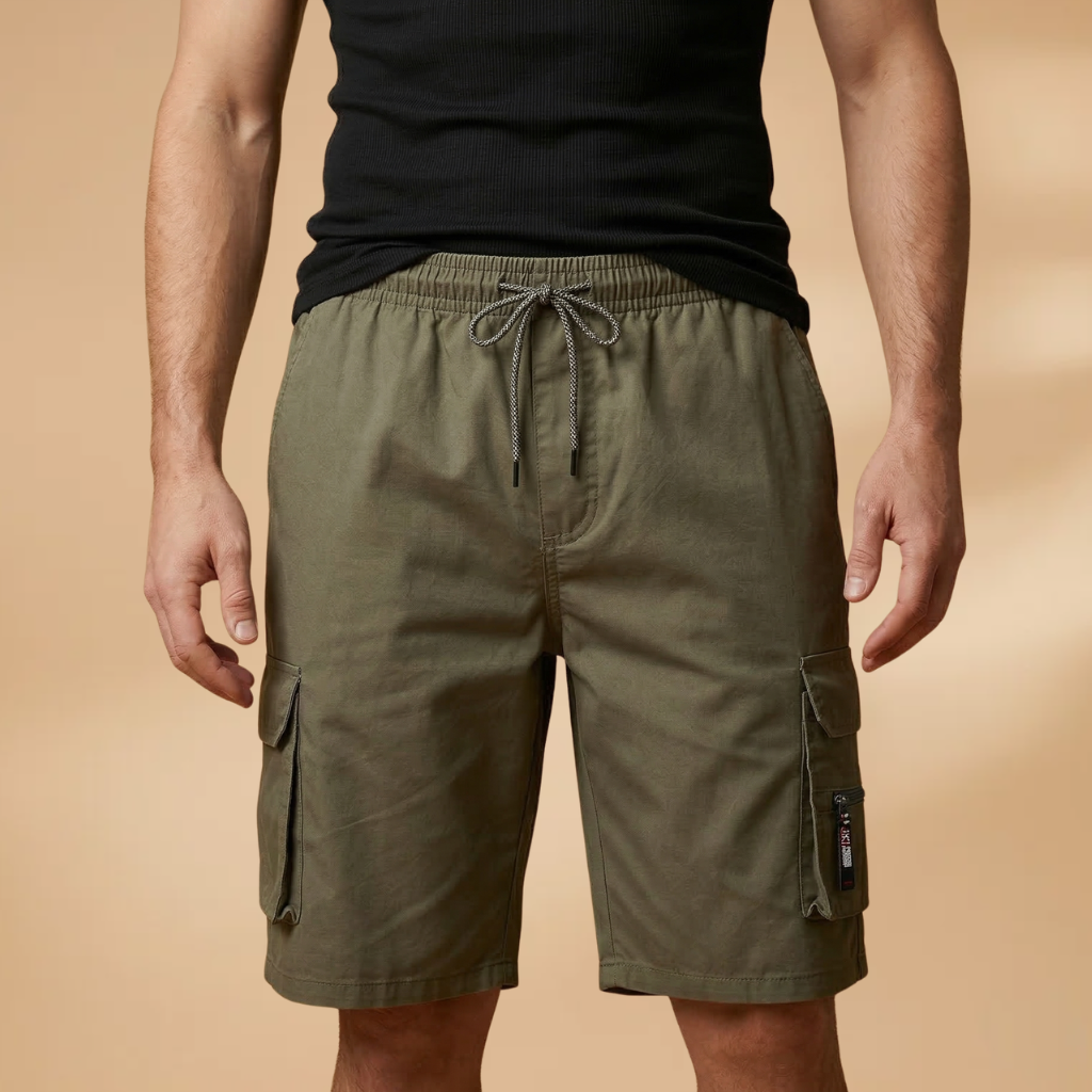 Bermuda hiking cargo shorts | loose fit with elastic waistband for leisure