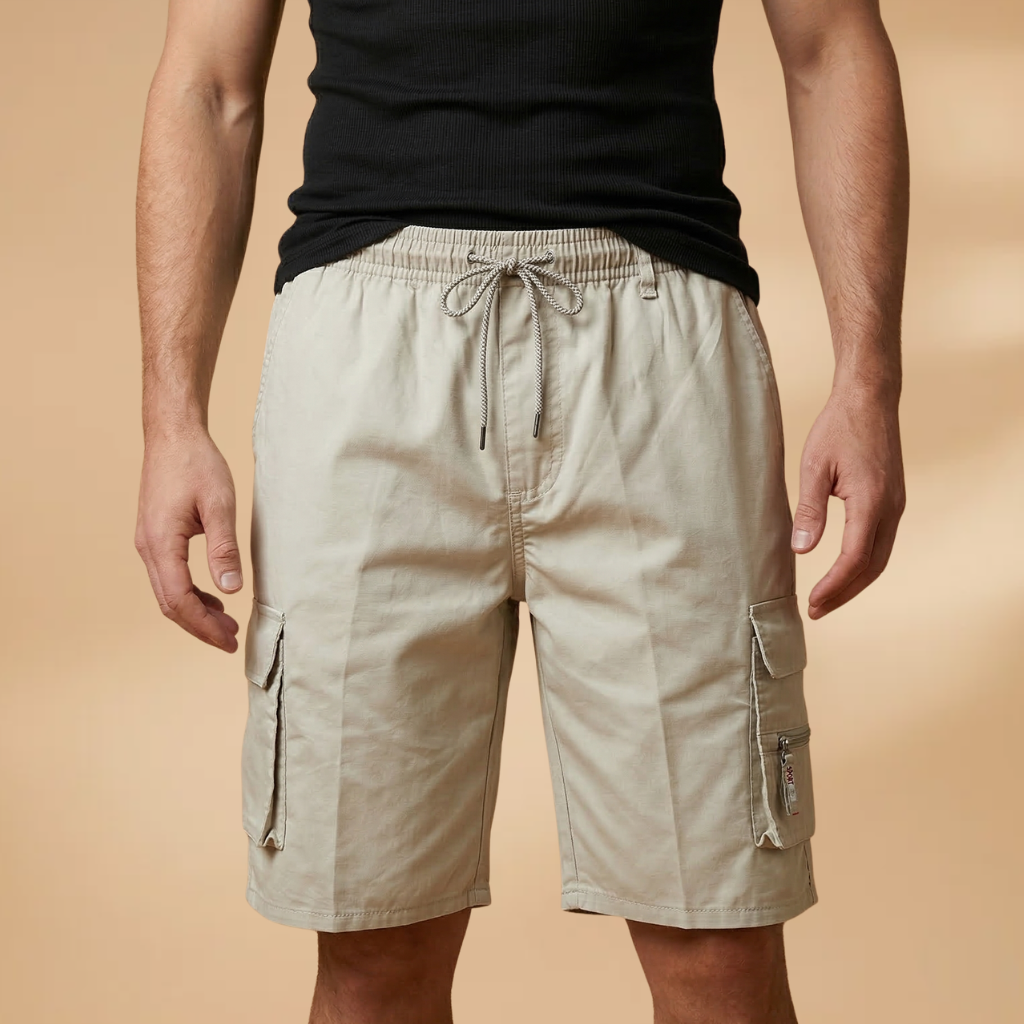 Bermuda hiking cargo shorts | loose fit with elastic waistband for leisure